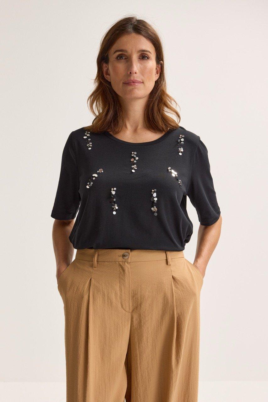 Mayerline T-shirt Met Pailletten En Stras