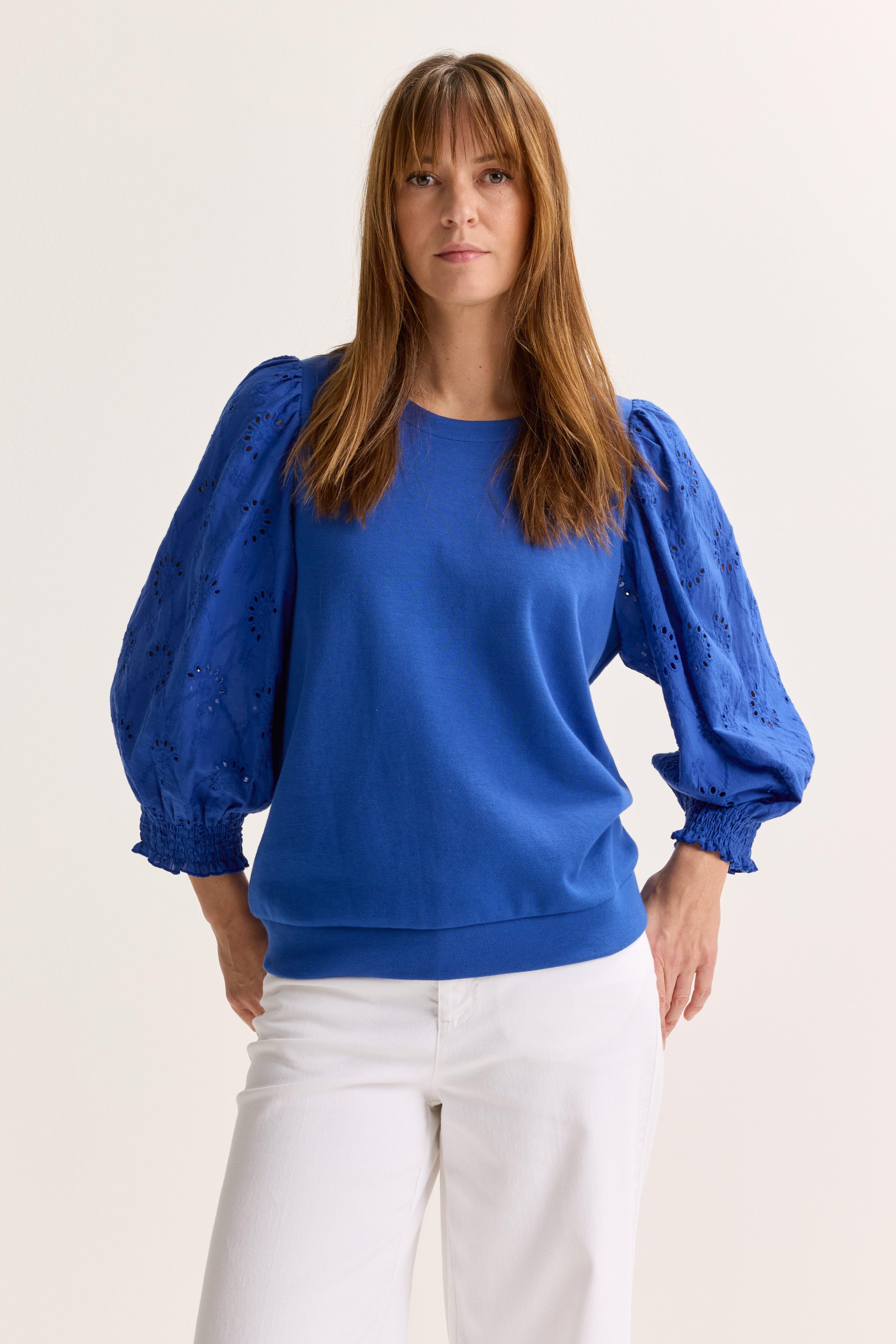 Mayerline Jersey Blouse Met Broderie Anglaise