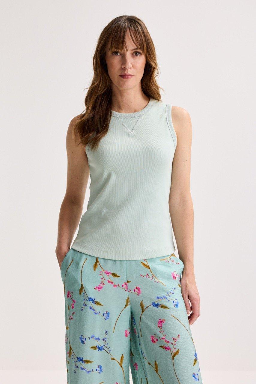 Sweatvest - Geribde katoenen top