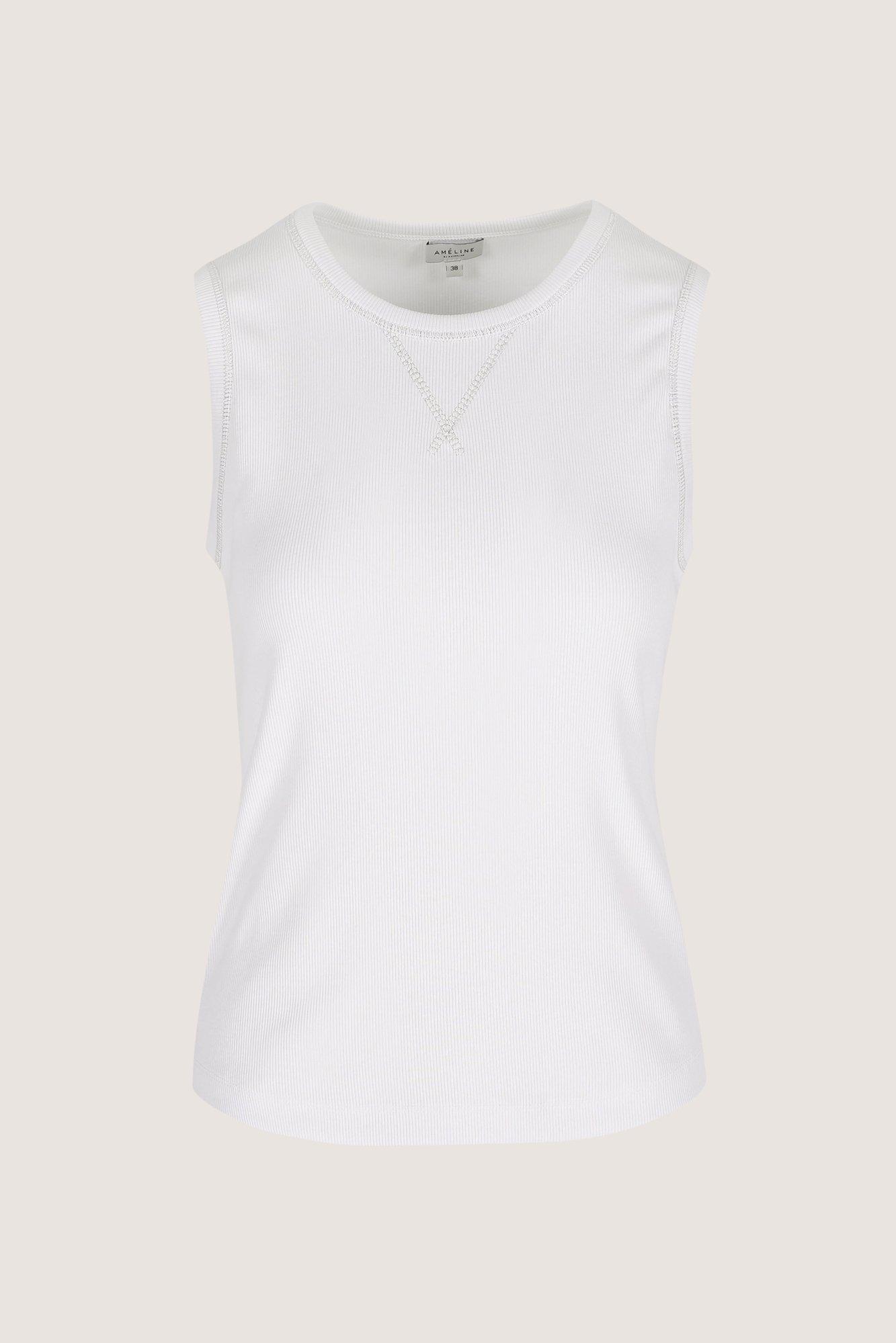 Geribde katoenen top