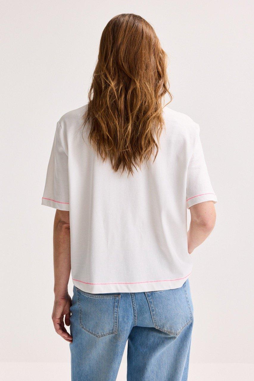 Sweatvest - T-shirt met fluo-stiksels