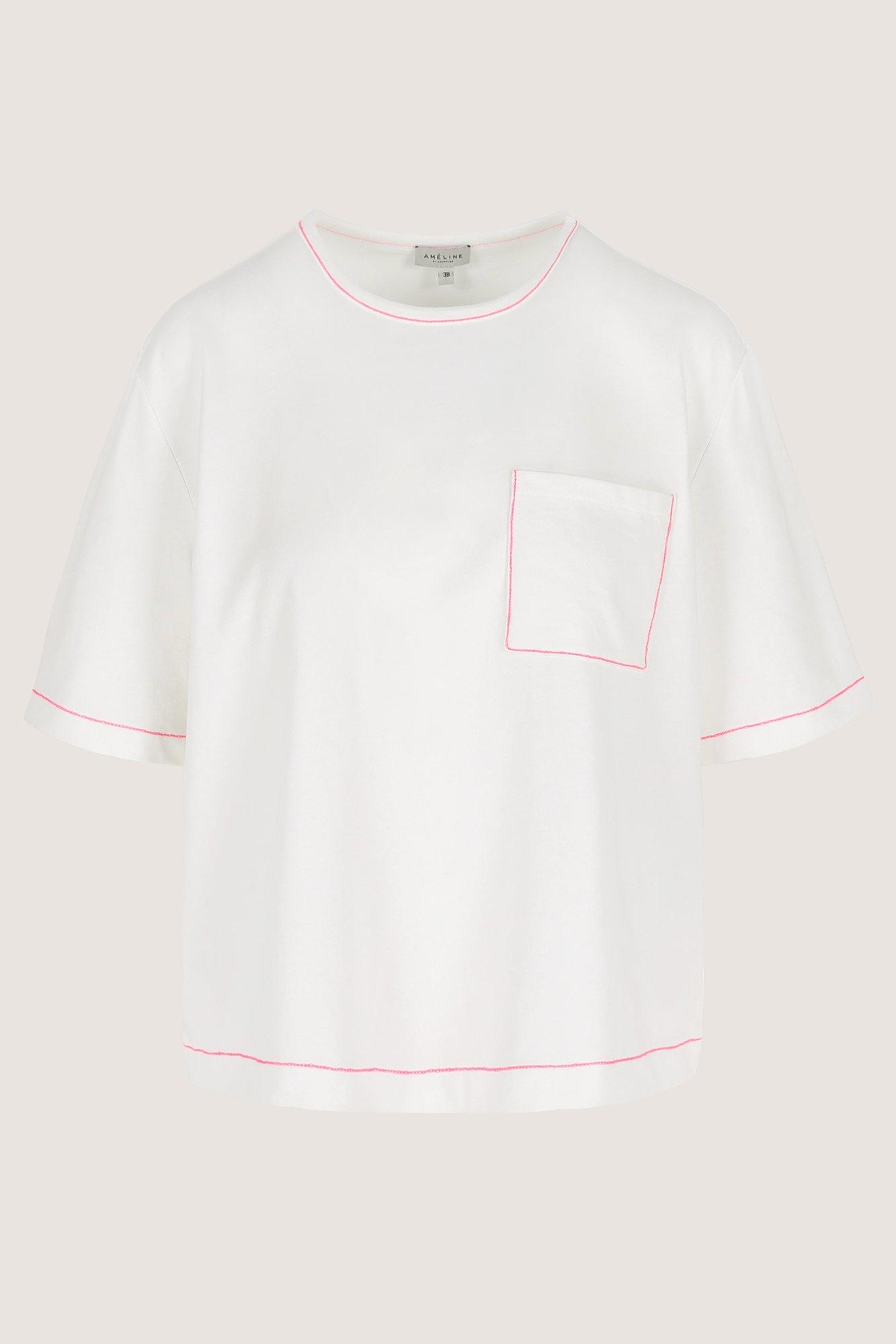 Sweatvest - T-shirt met fluo-stiksels