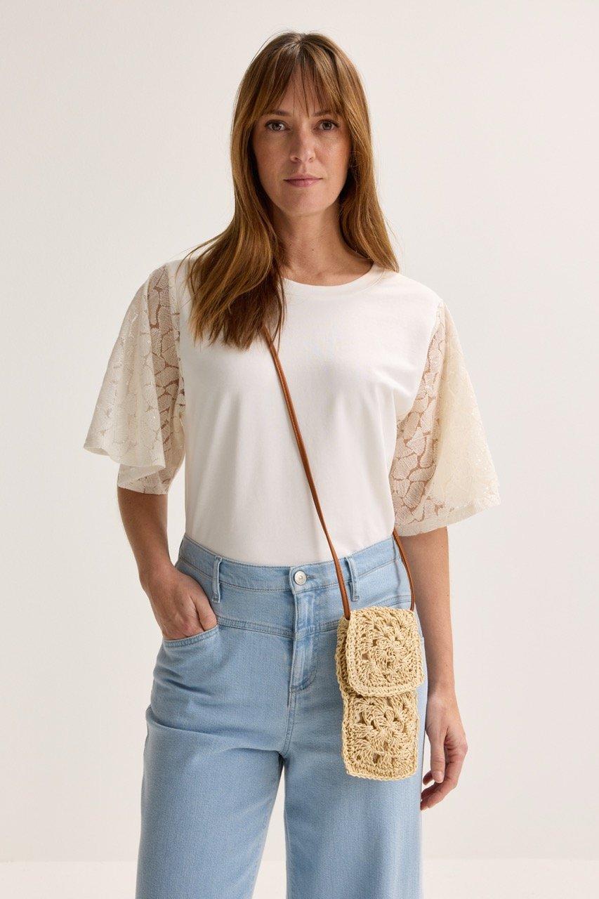 Am&eacute;line Jersey Blouse Met D&eacute;vor&eacute; Mouw