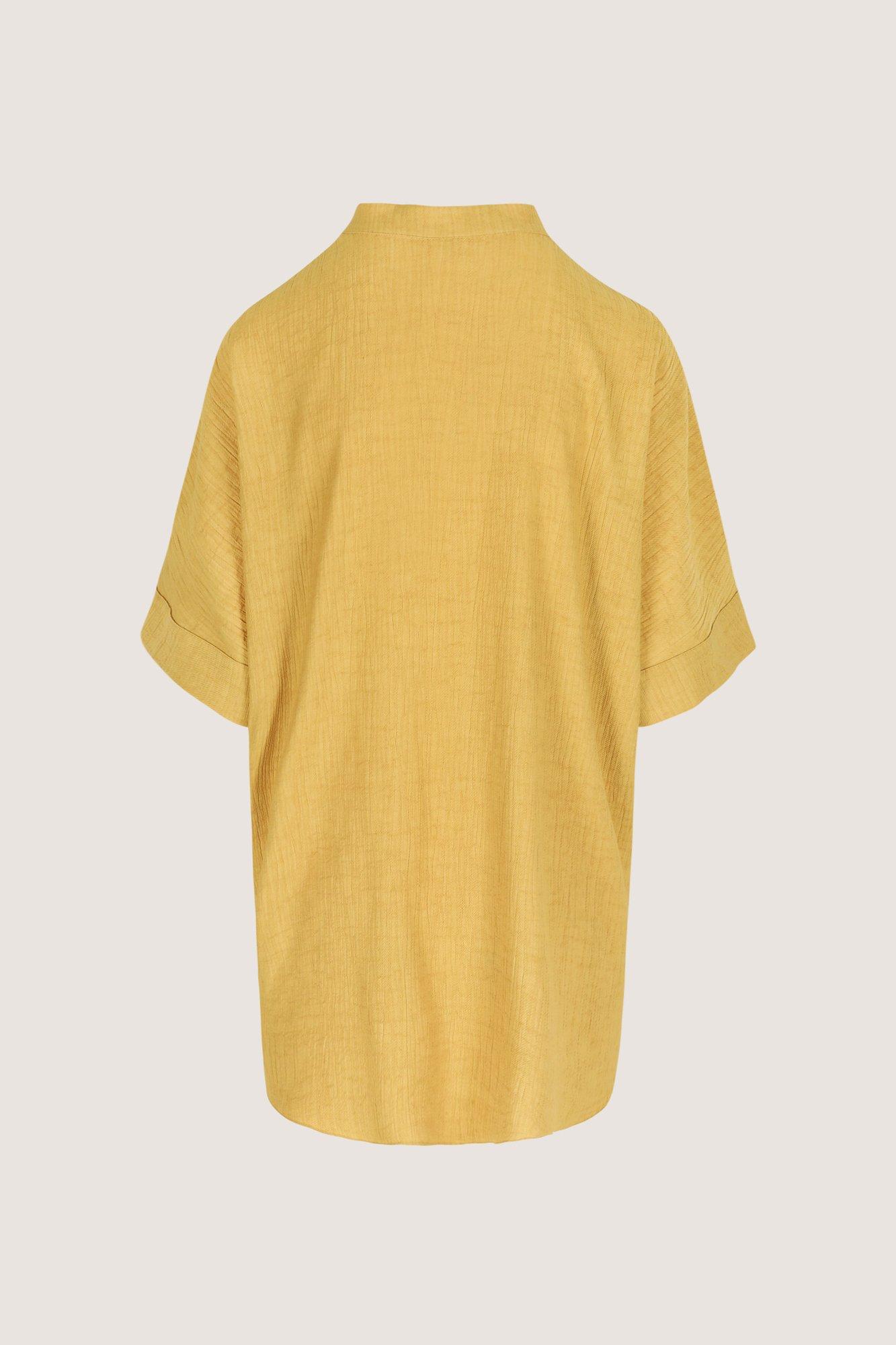 Chemises - Longue tuniek en tissu crinkle