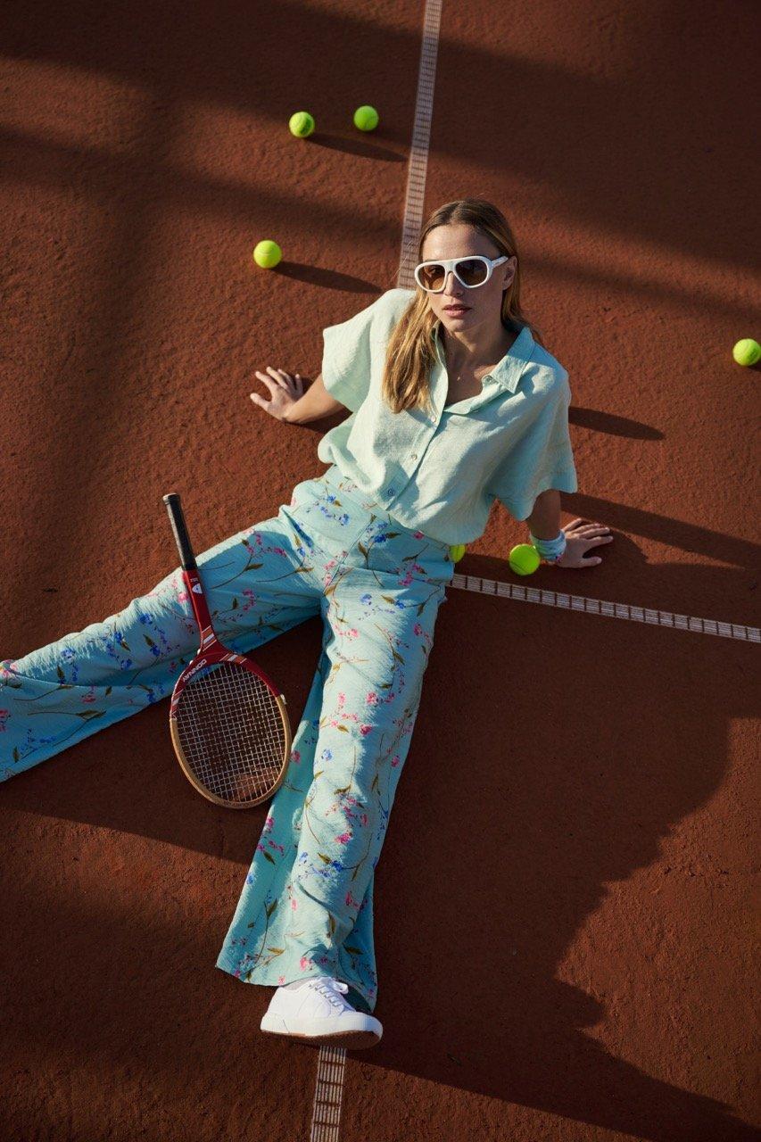 Pantalon ample &agrave; fleurs