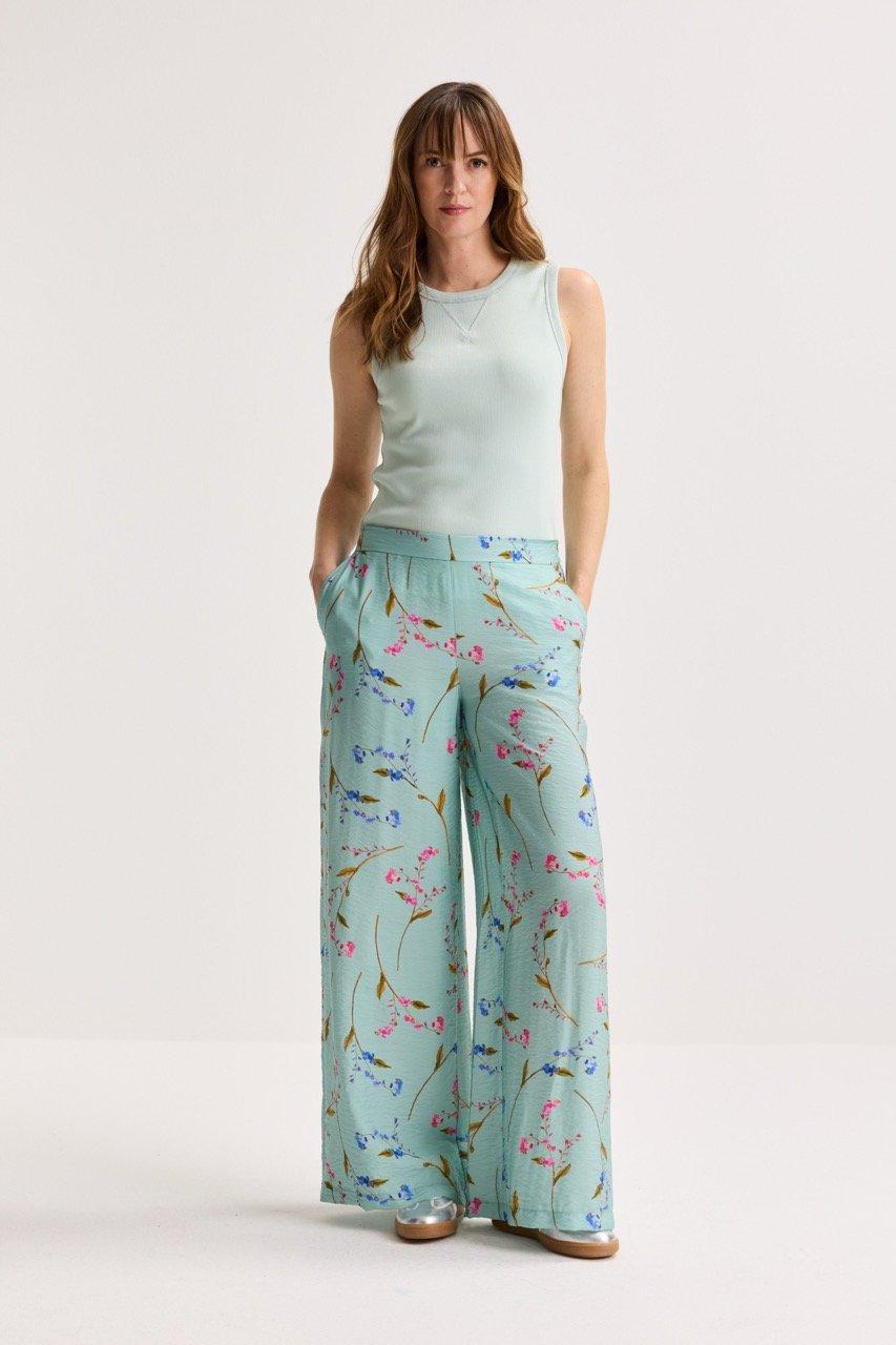 Broeken - Wijde broek met bloemen