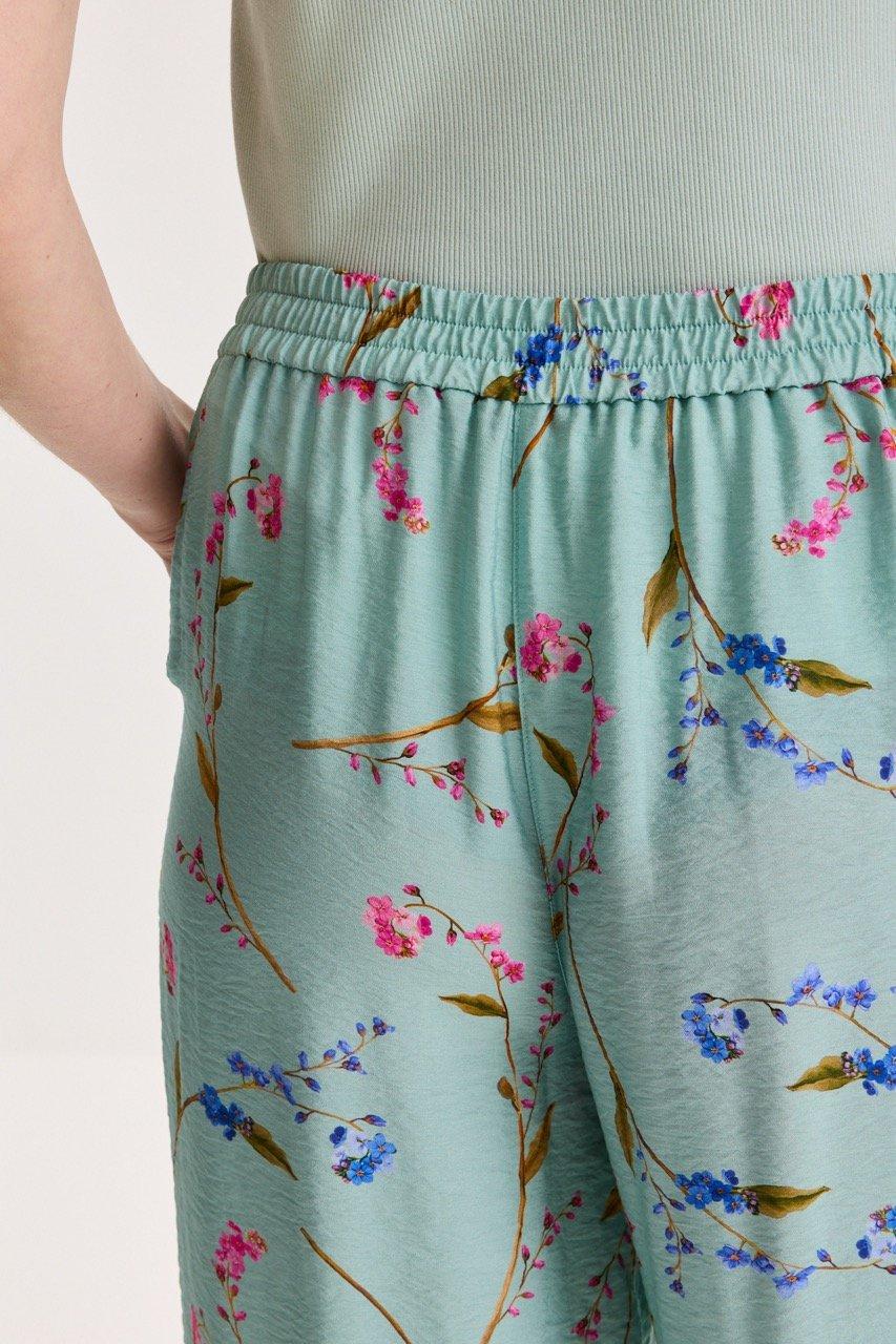 Broeken - Wijde broek met bloemen