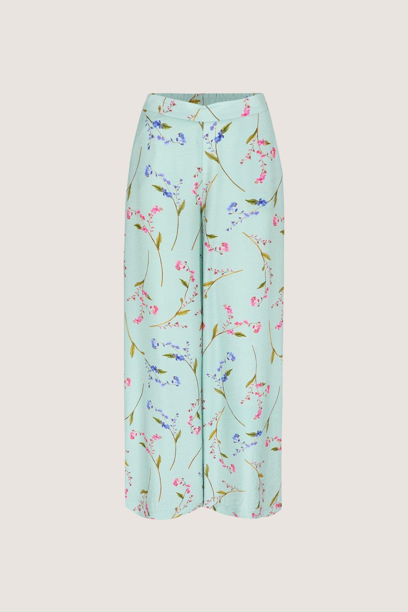 Broeken - Wijde broek met bloemen