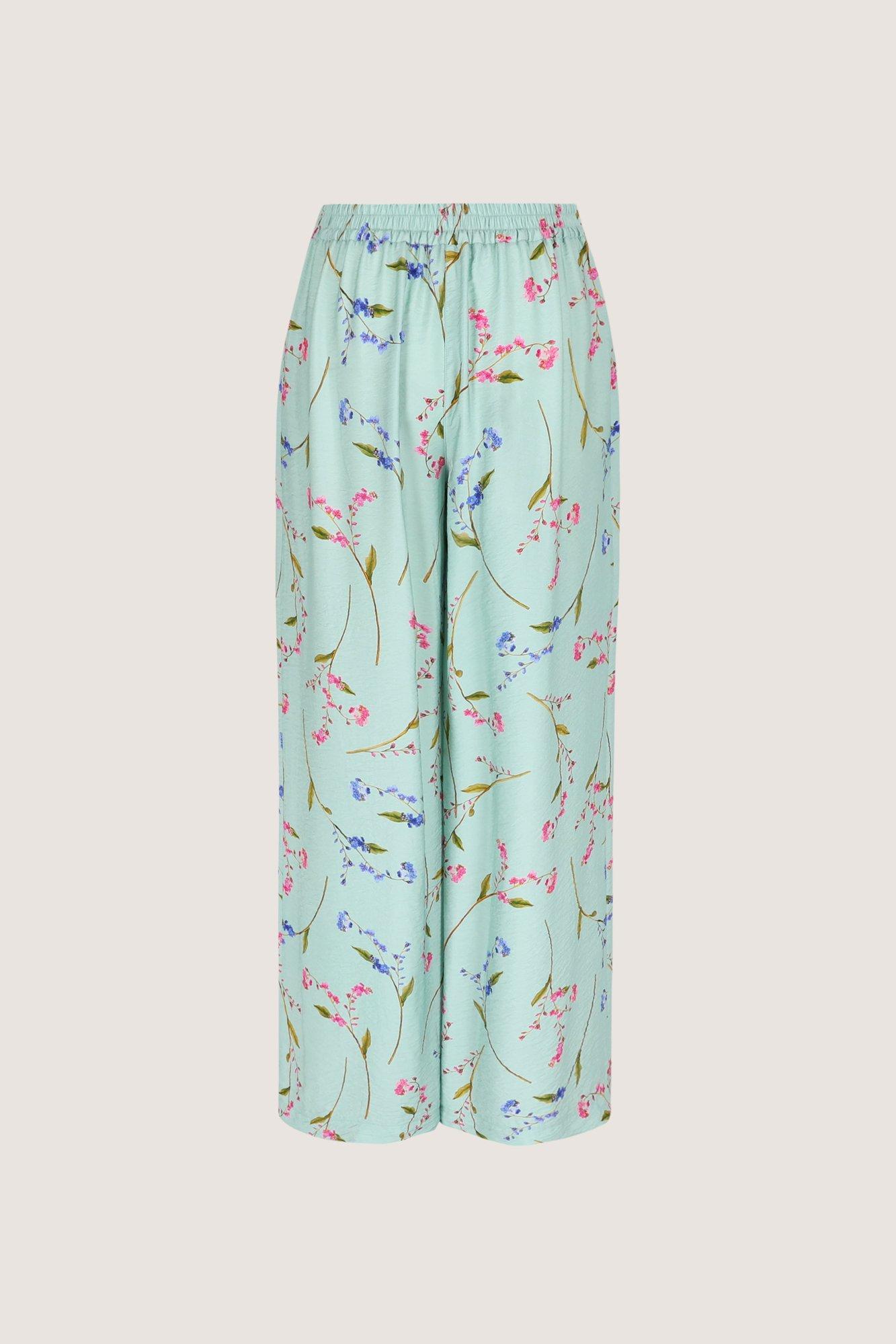 Broeken - Wijde broek met bloemen