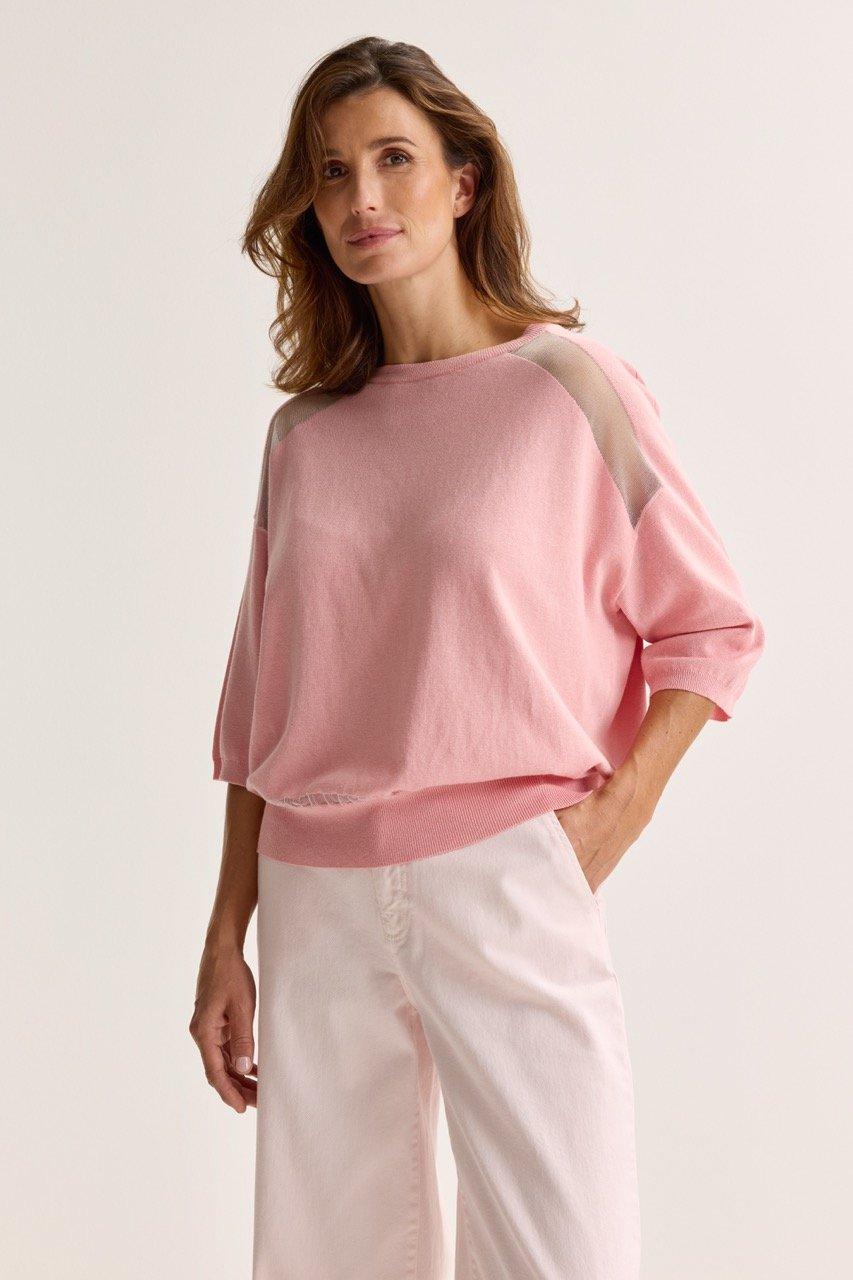 Fijne trui met meshboord