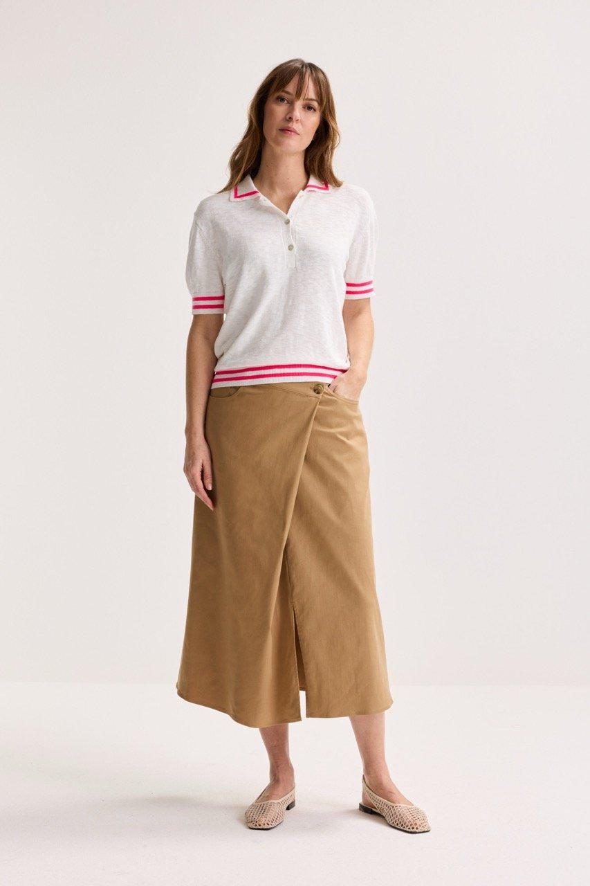 Jupes - Jupe portefeuille en gabardine stretch