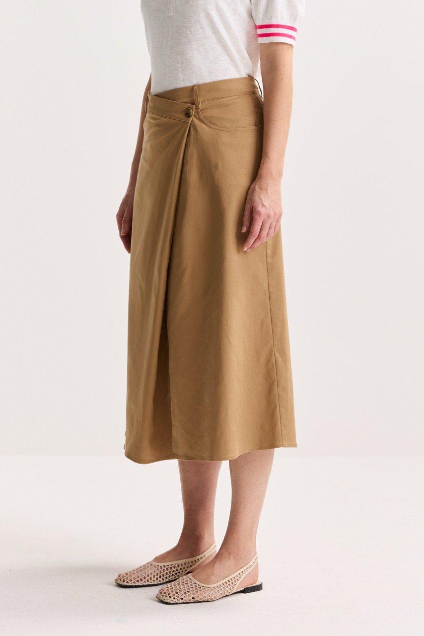 Jupes - Jupe portefeuille en gabardine stretch