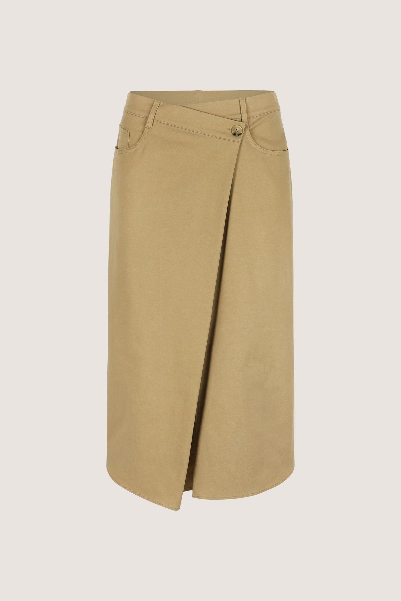 Jupes - Jupe portefeuille en gabardine stretch