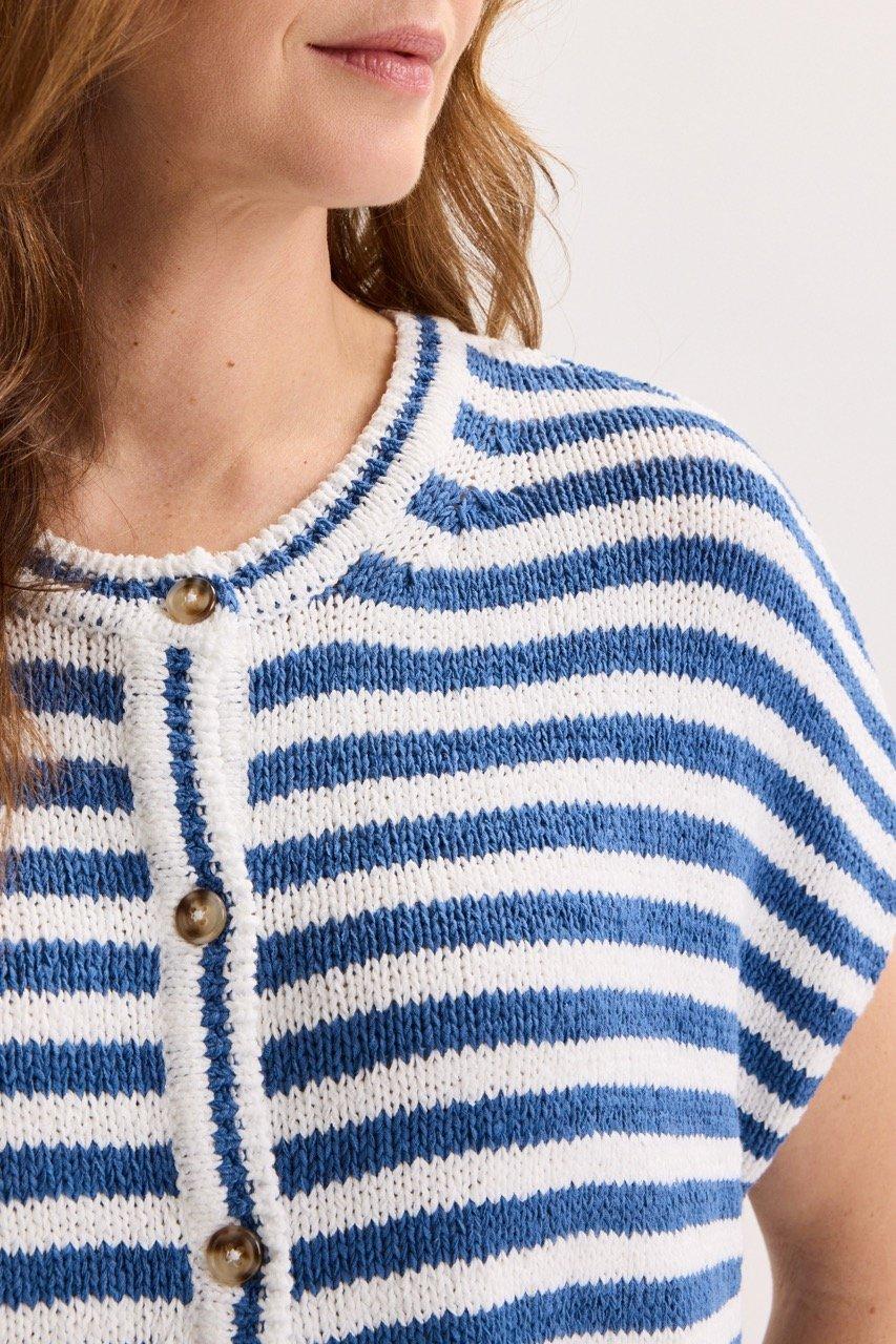 Cardigans - Cardigan ray&eacute; sans manches