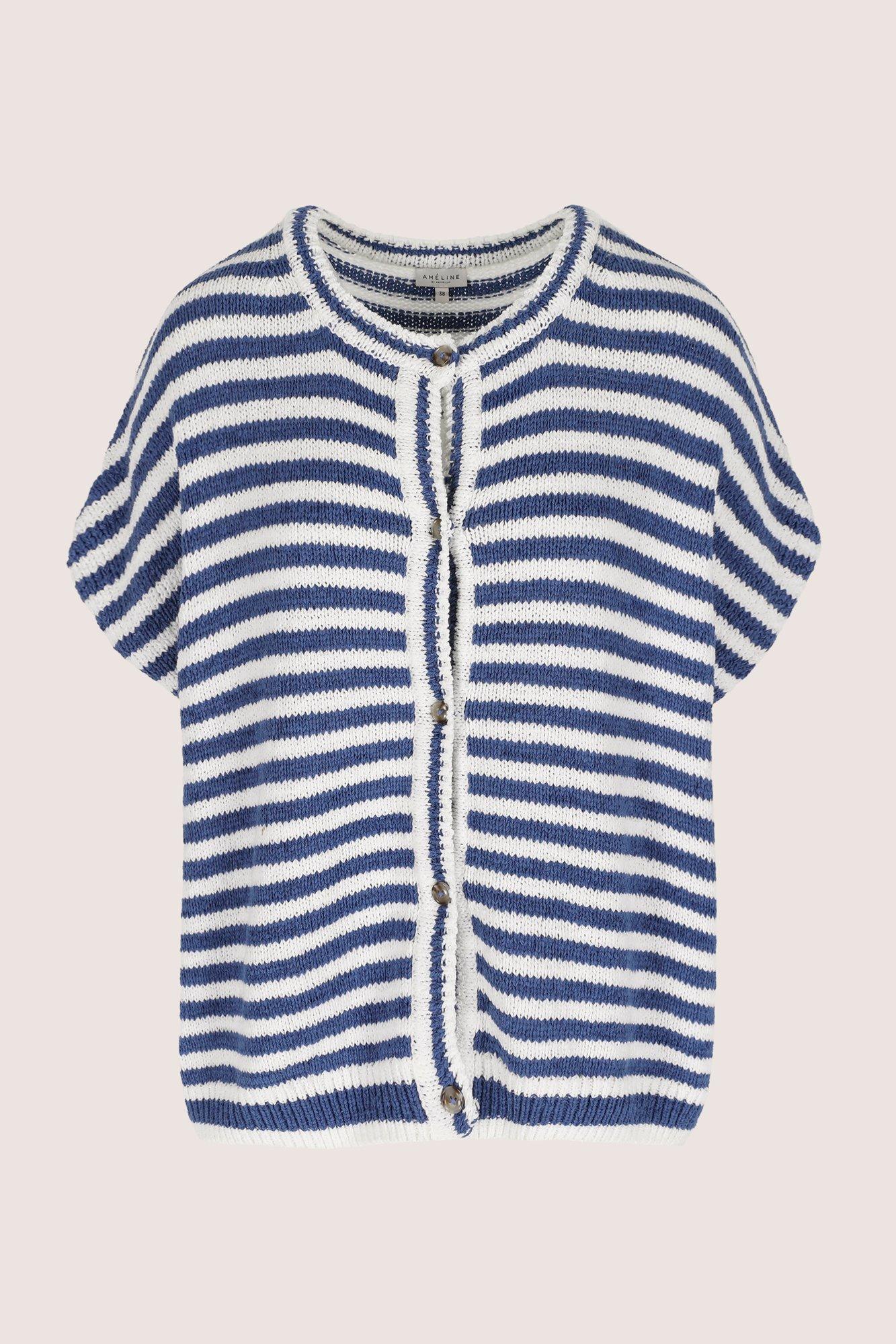 Cardigans - Cardigan ray&eacute; sans manches