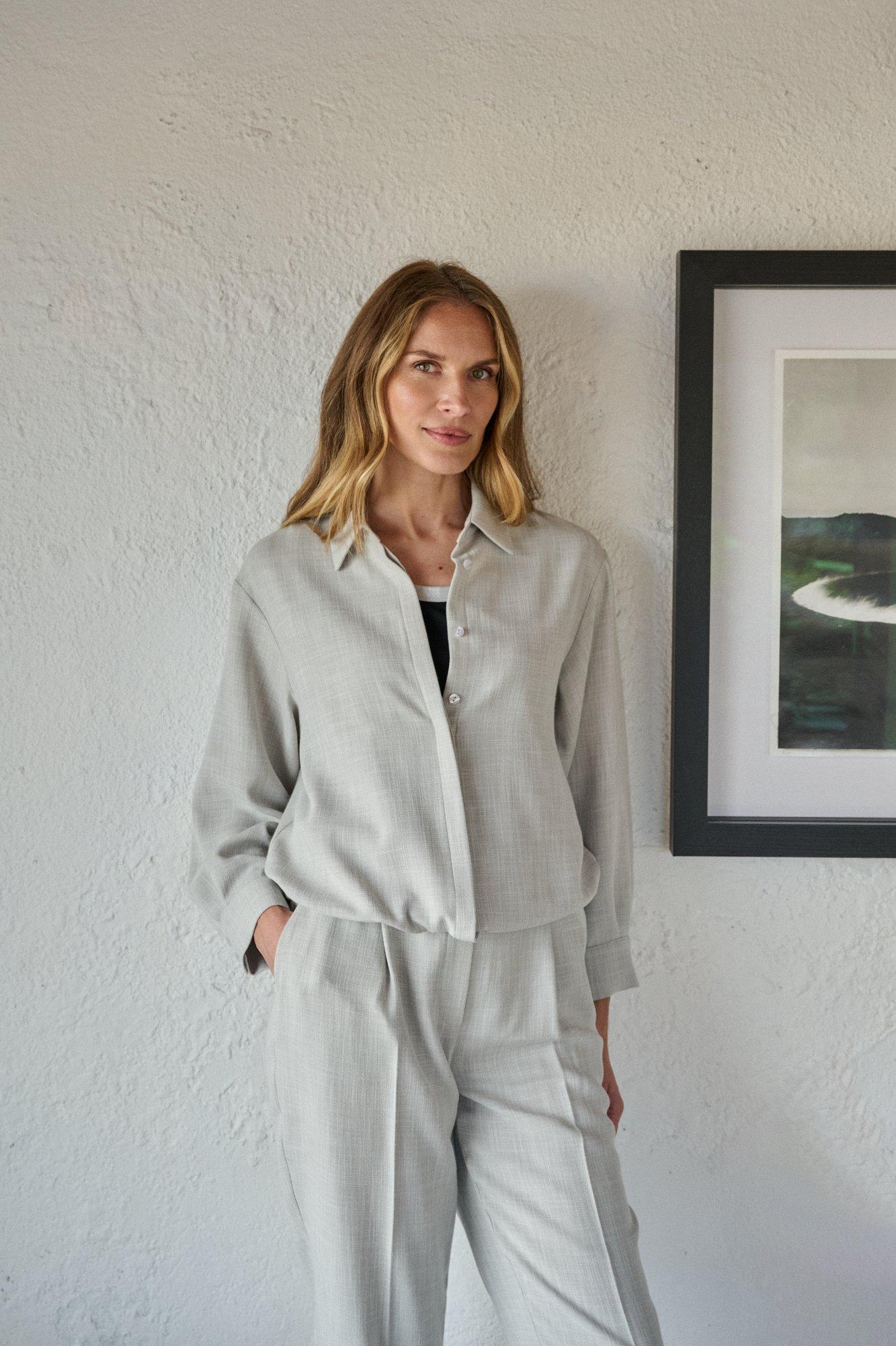 Hemdblouse in linnenlook