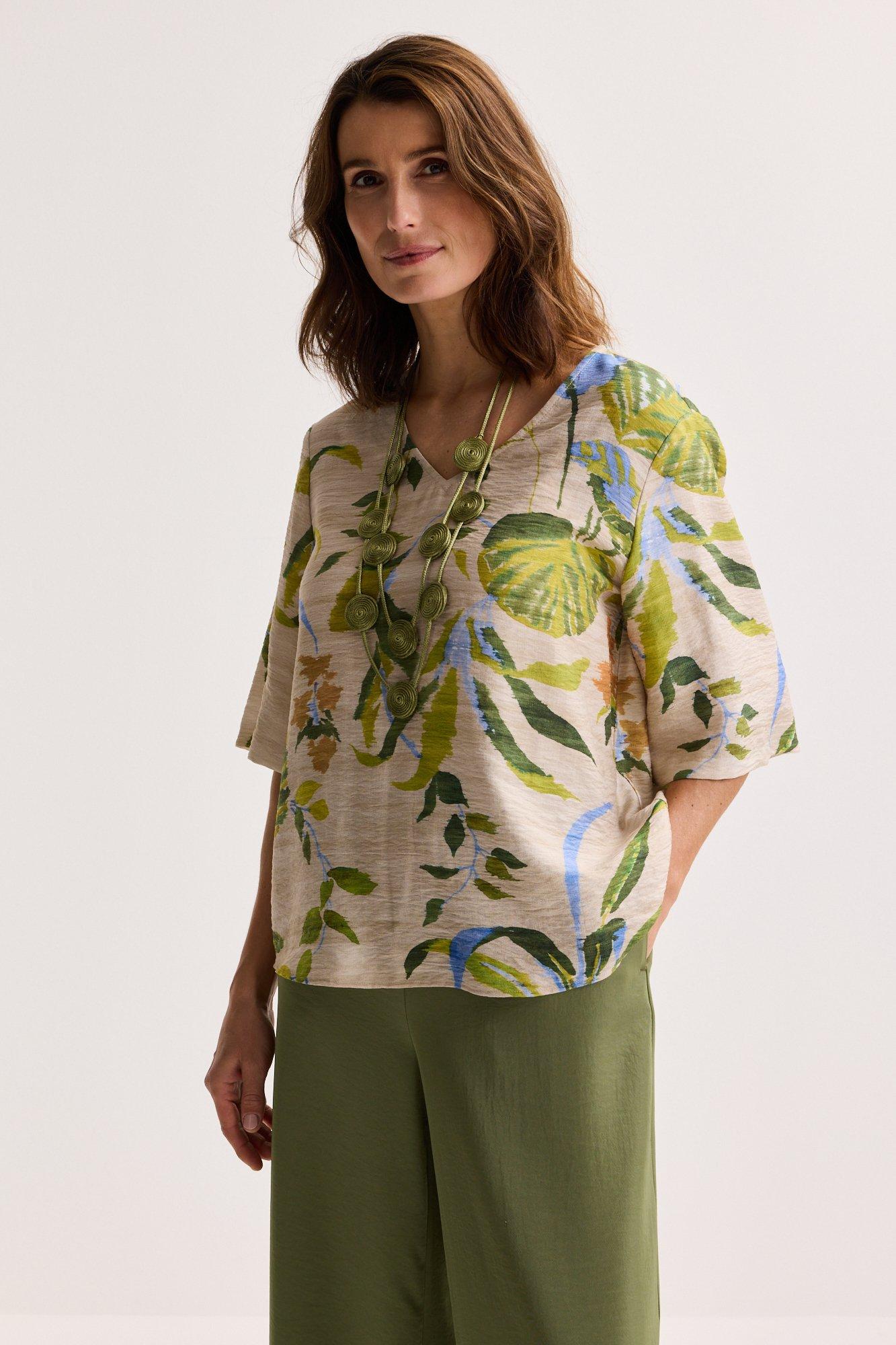 Blouse met botanische print