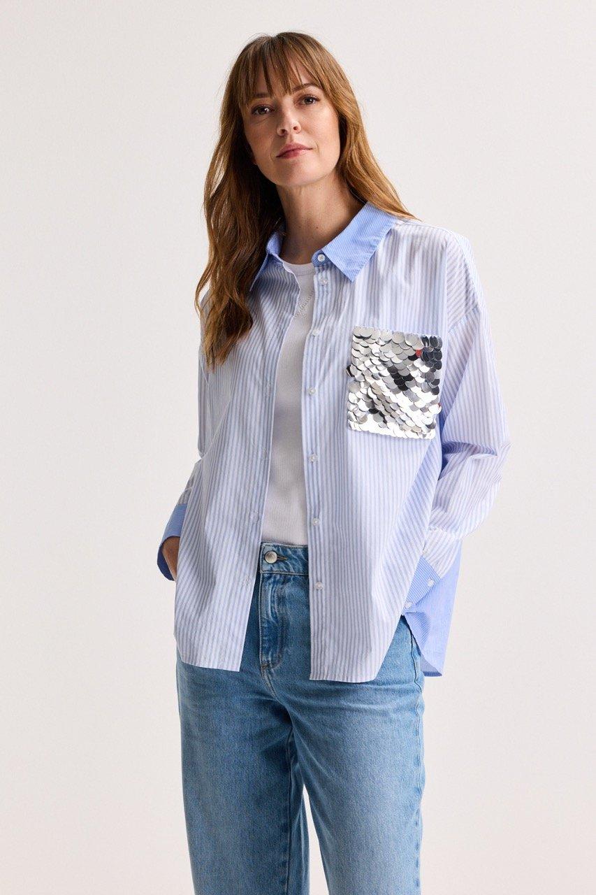 Gestreept shirt met pailletten