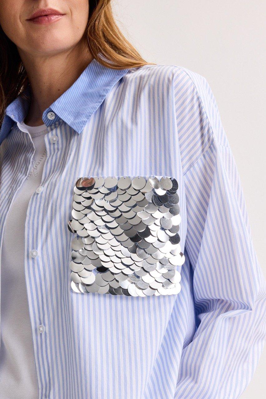 Hemden - Gestreept shirt met pailletten