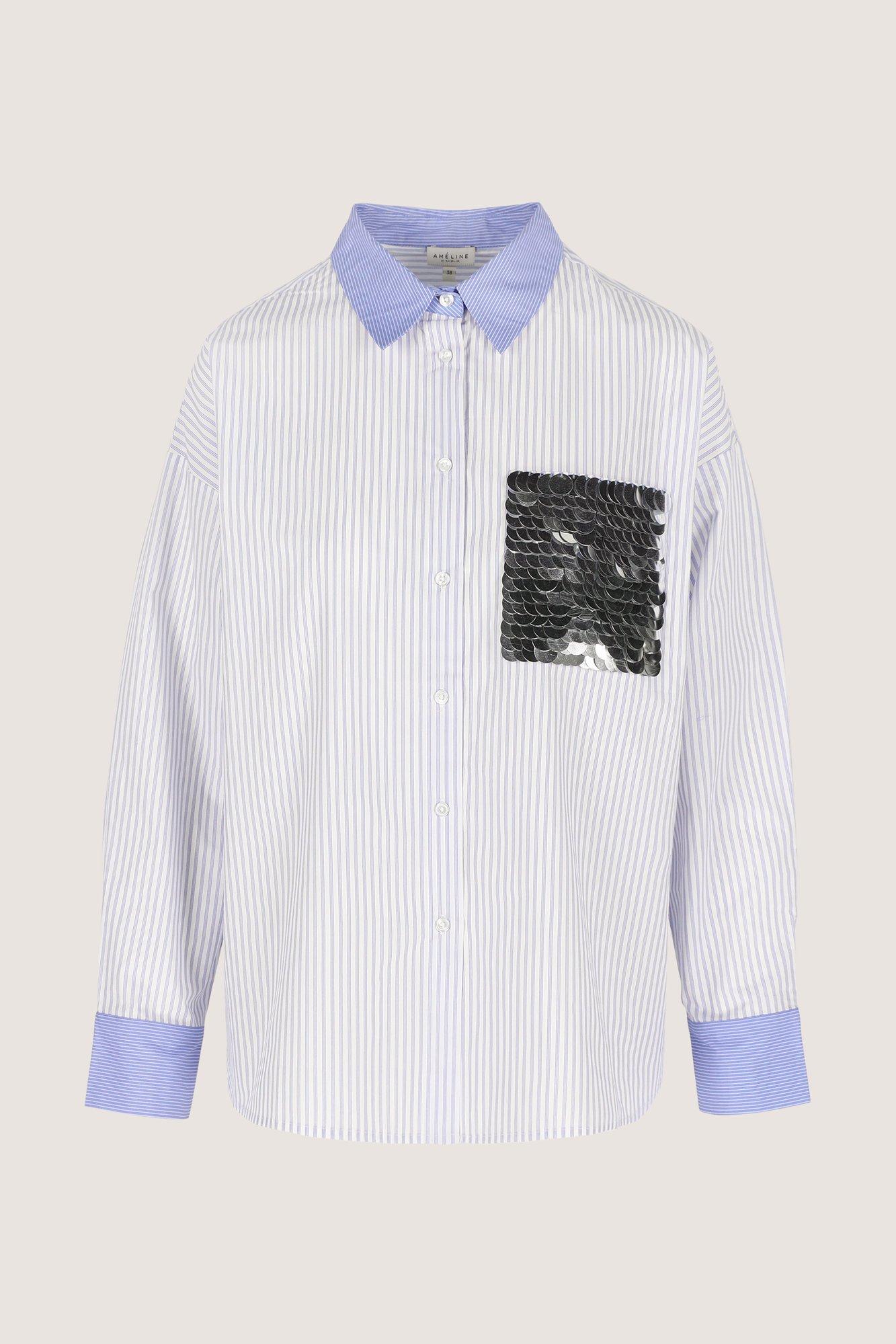 Hemden - Gestreept shirt met pailletten