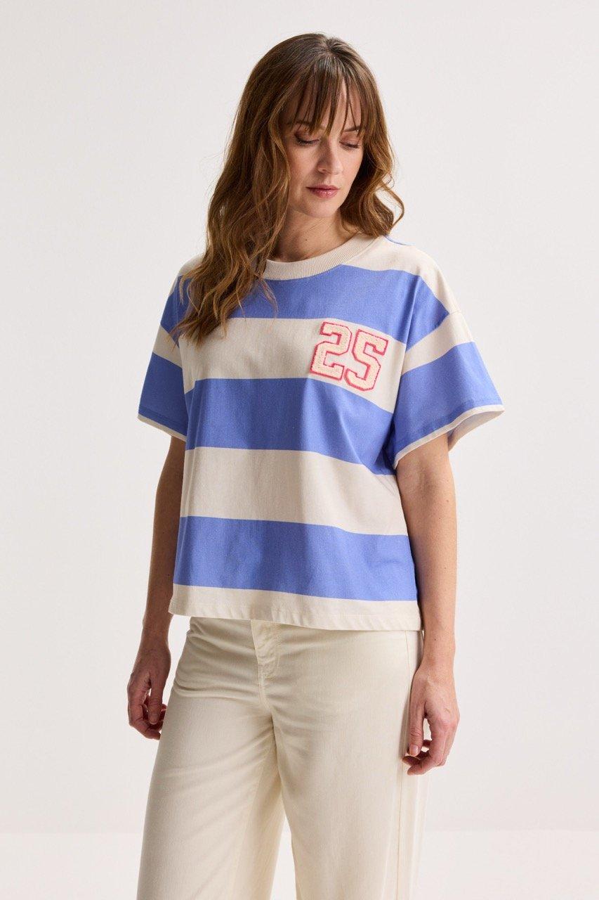Gestreept varsity-T-shirt