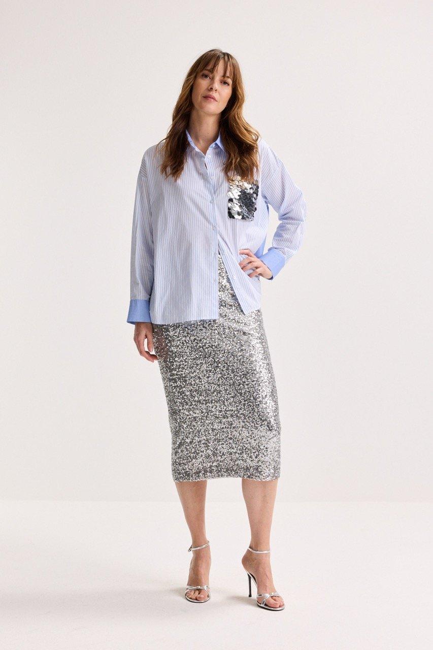 Rokken - Kokerrok met pailletten