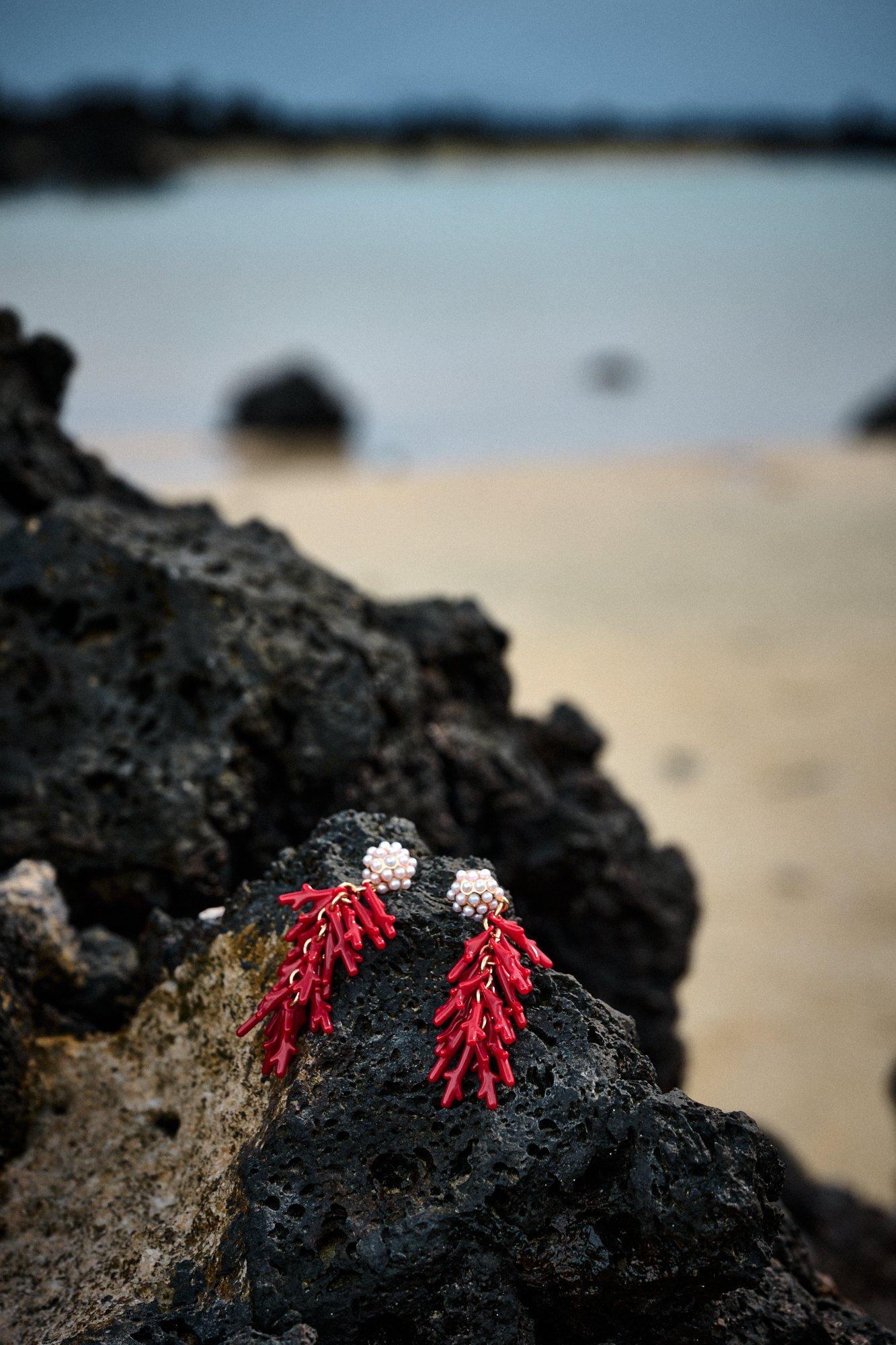 Boucles d'oreilles en forme de corail