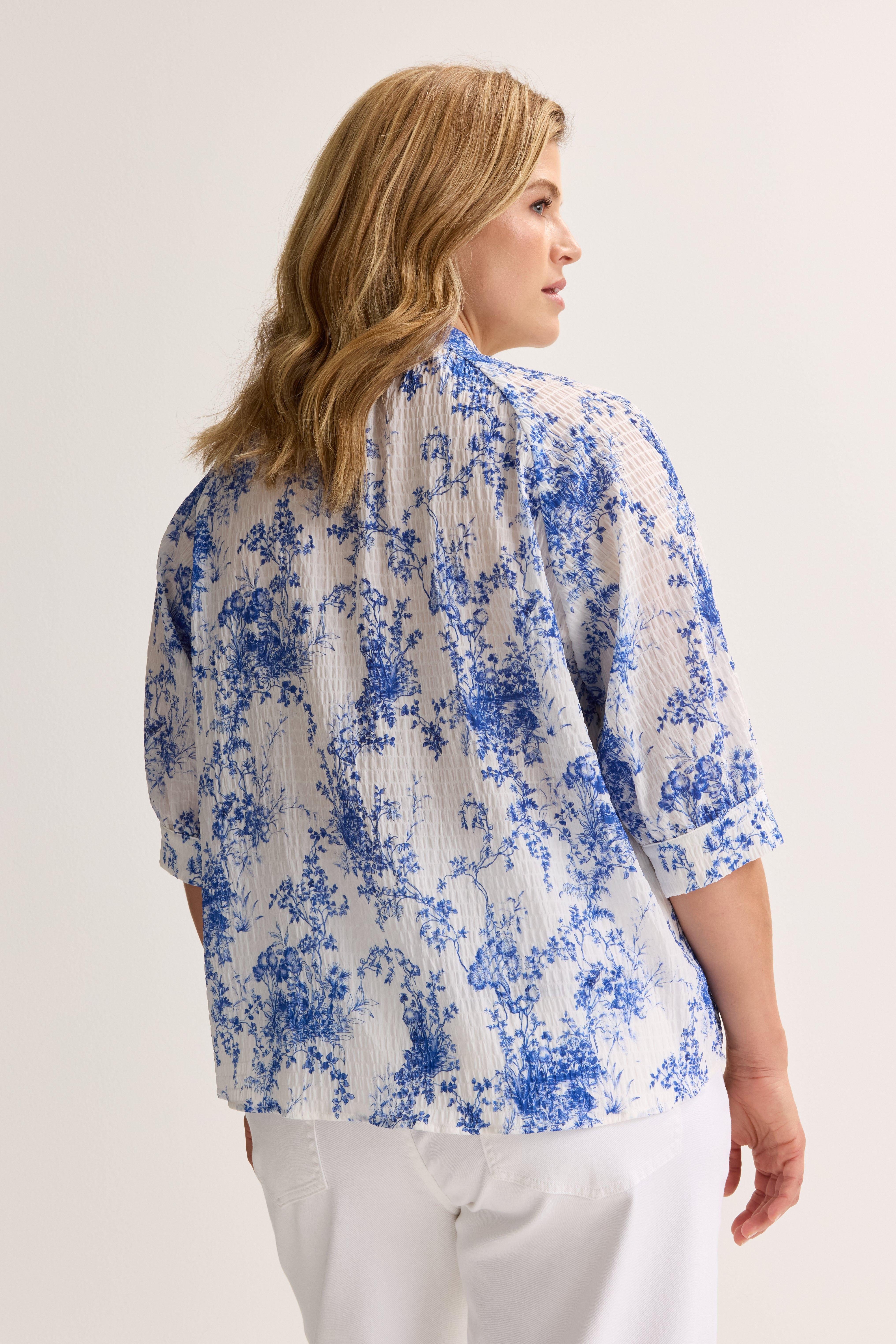 Hemden - Blouse met Delfts blauw print