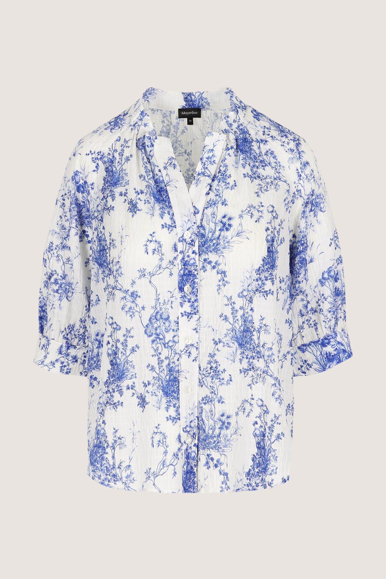 Chemises - Chemisier &agrave; imprim&eacute; bleu de Delft