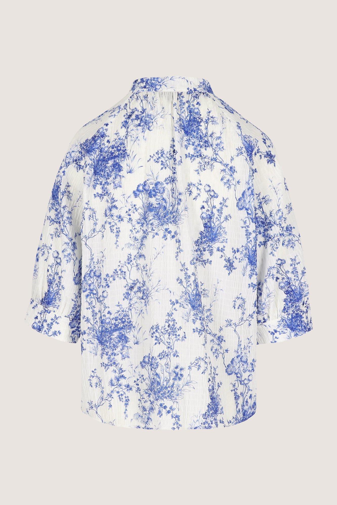 Chemises - Chemisier &agrave; imprim&eacute; bleu de Delft