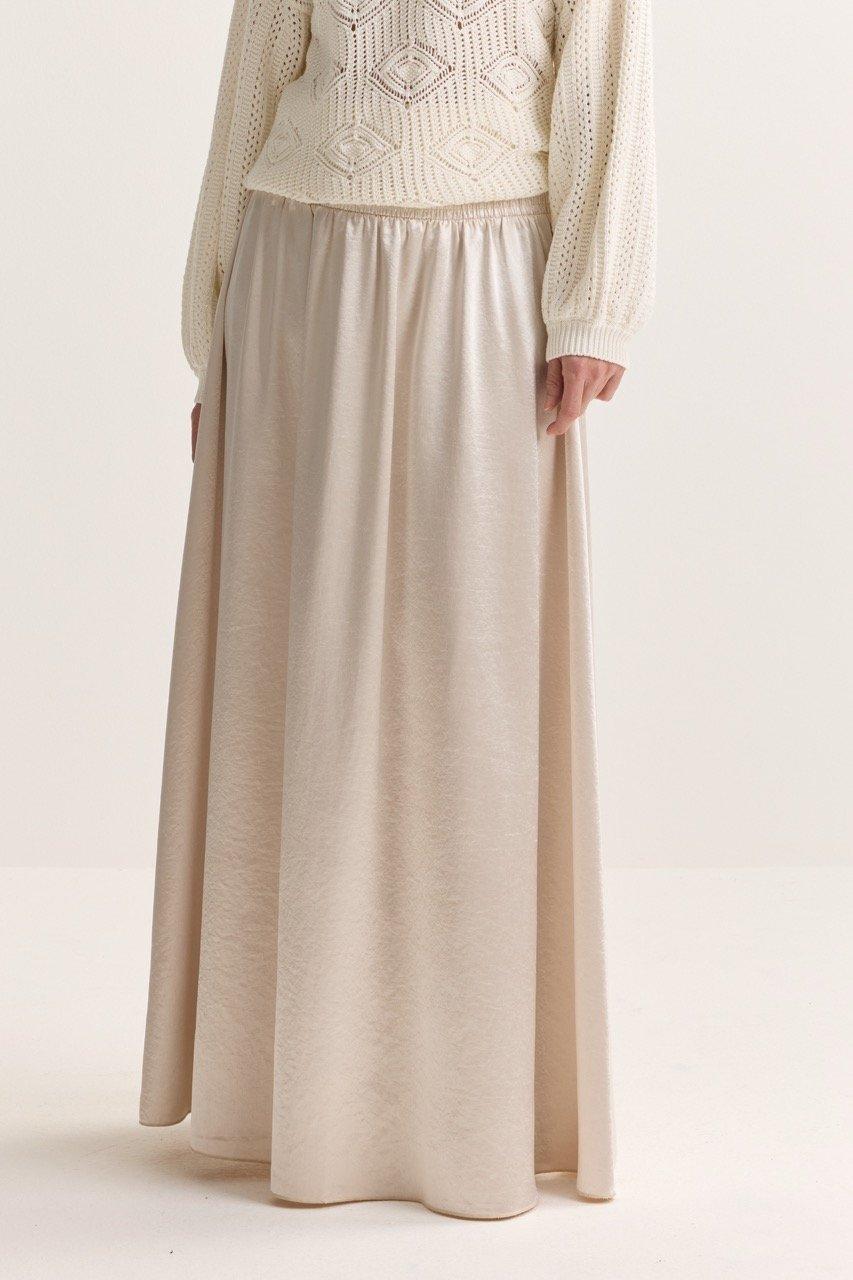 Jupes - Longue jupe ample en satin
