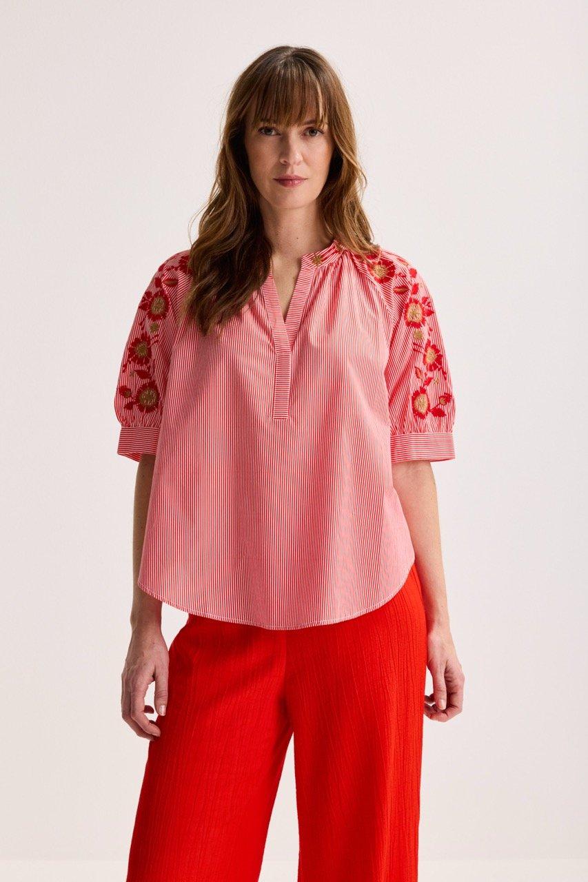 Mayerline Geborduurde Blouse Met Strepen