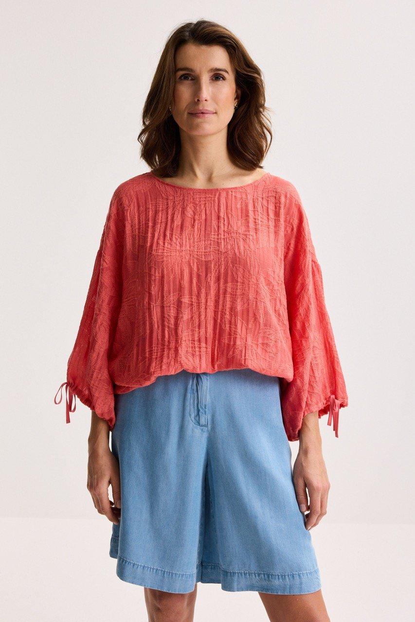 Jacquardblouse op elastiek