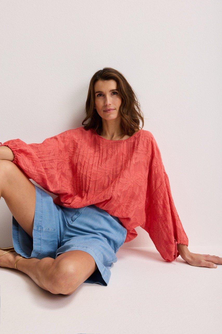 Hemden - Jacquardblouse op elastiek