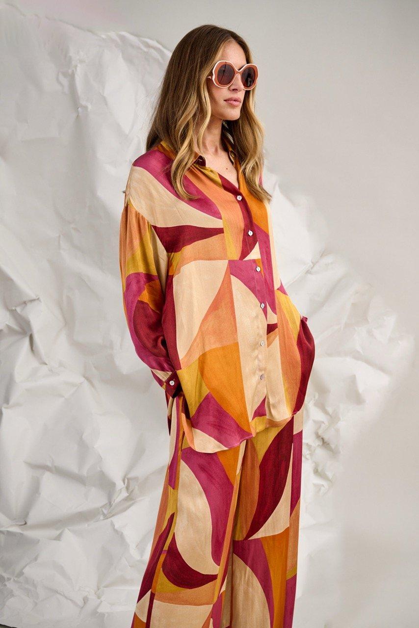 Chemises - Chemisier long en satin