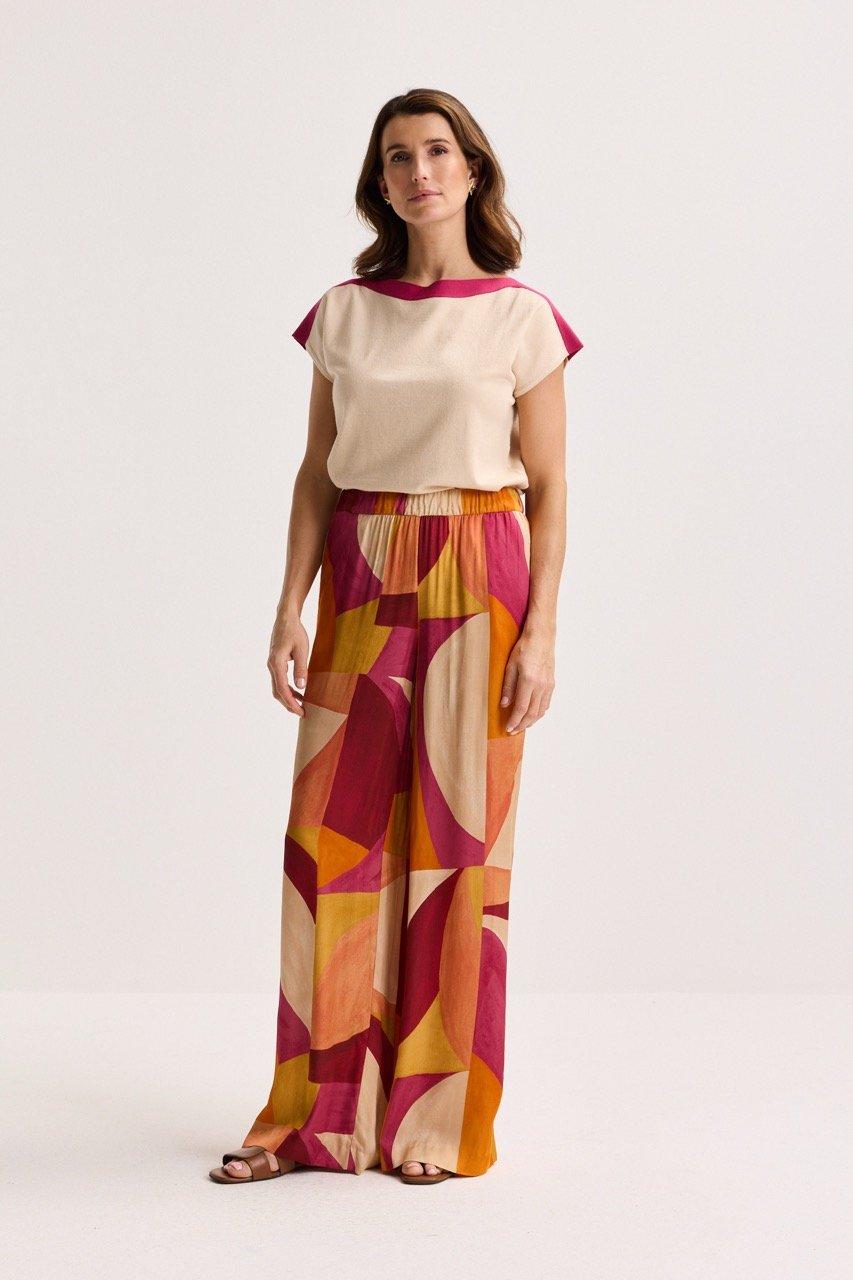 Broeken - Wijde broek in satijn