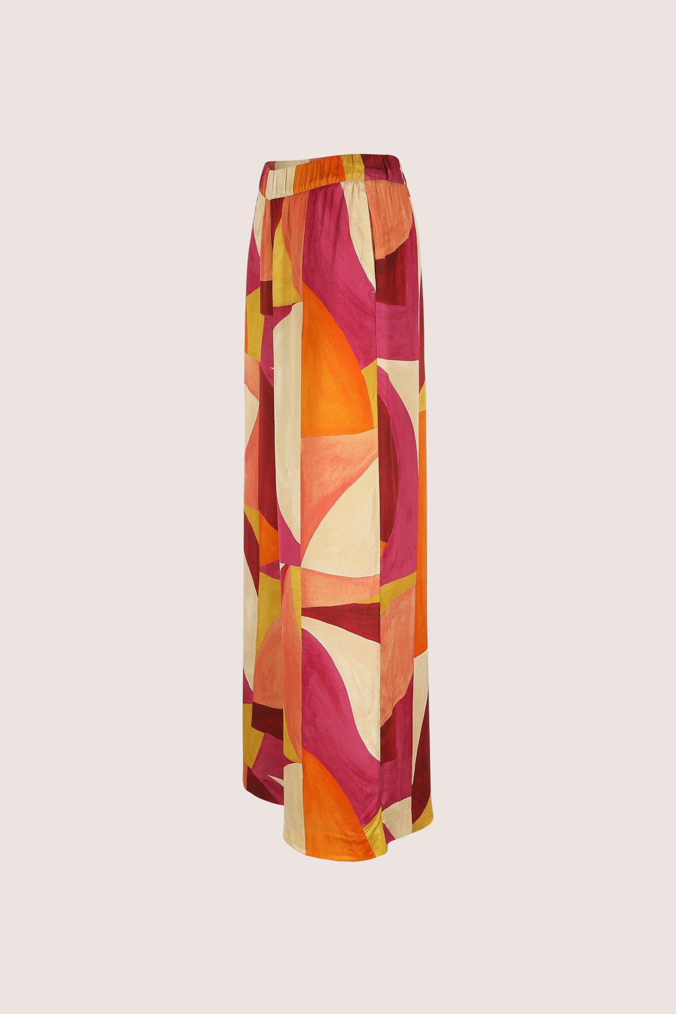 Broeken - Wijde broek in satijn