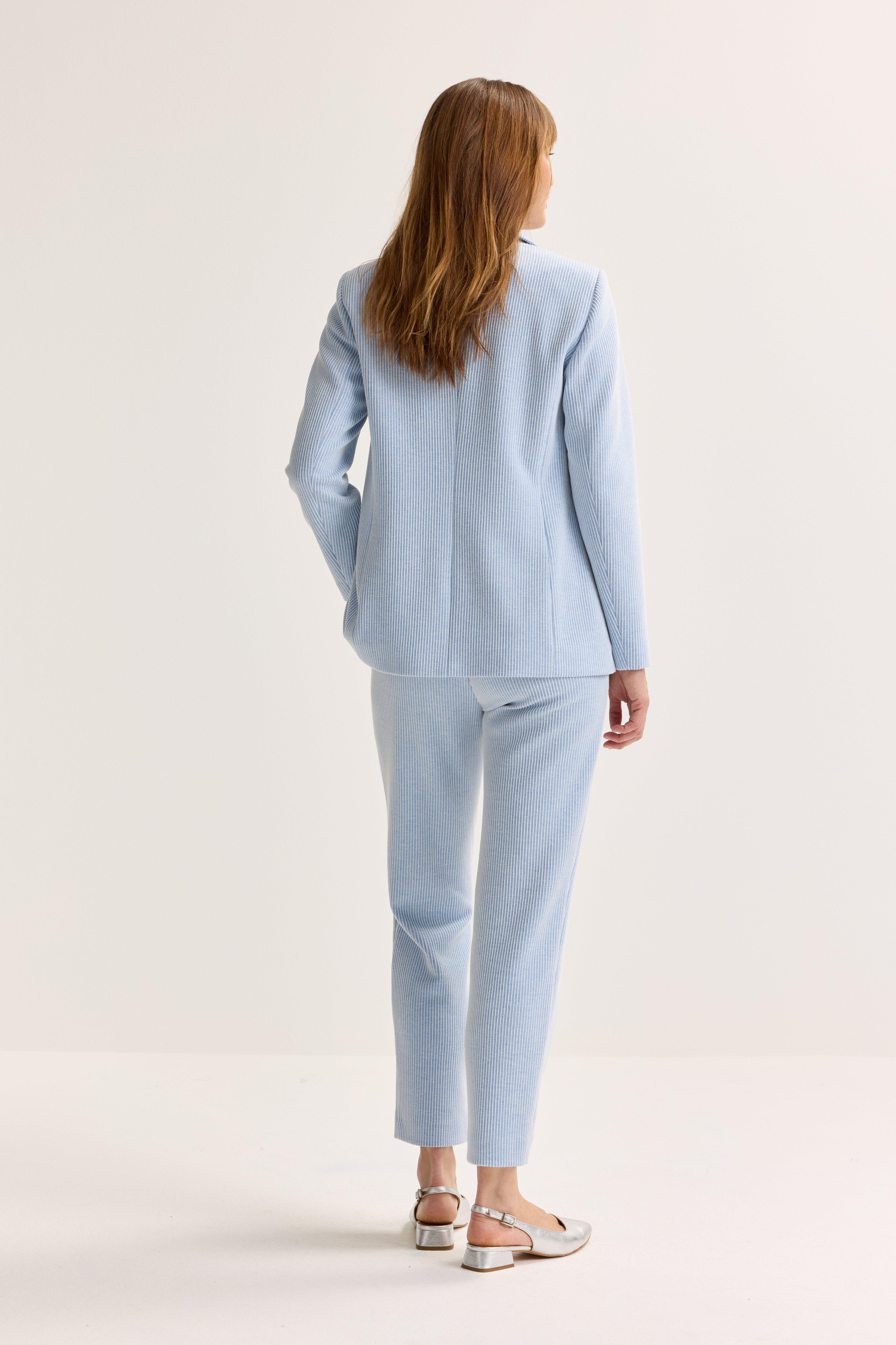 Blazers - Gestreepte blazer in denim jersey