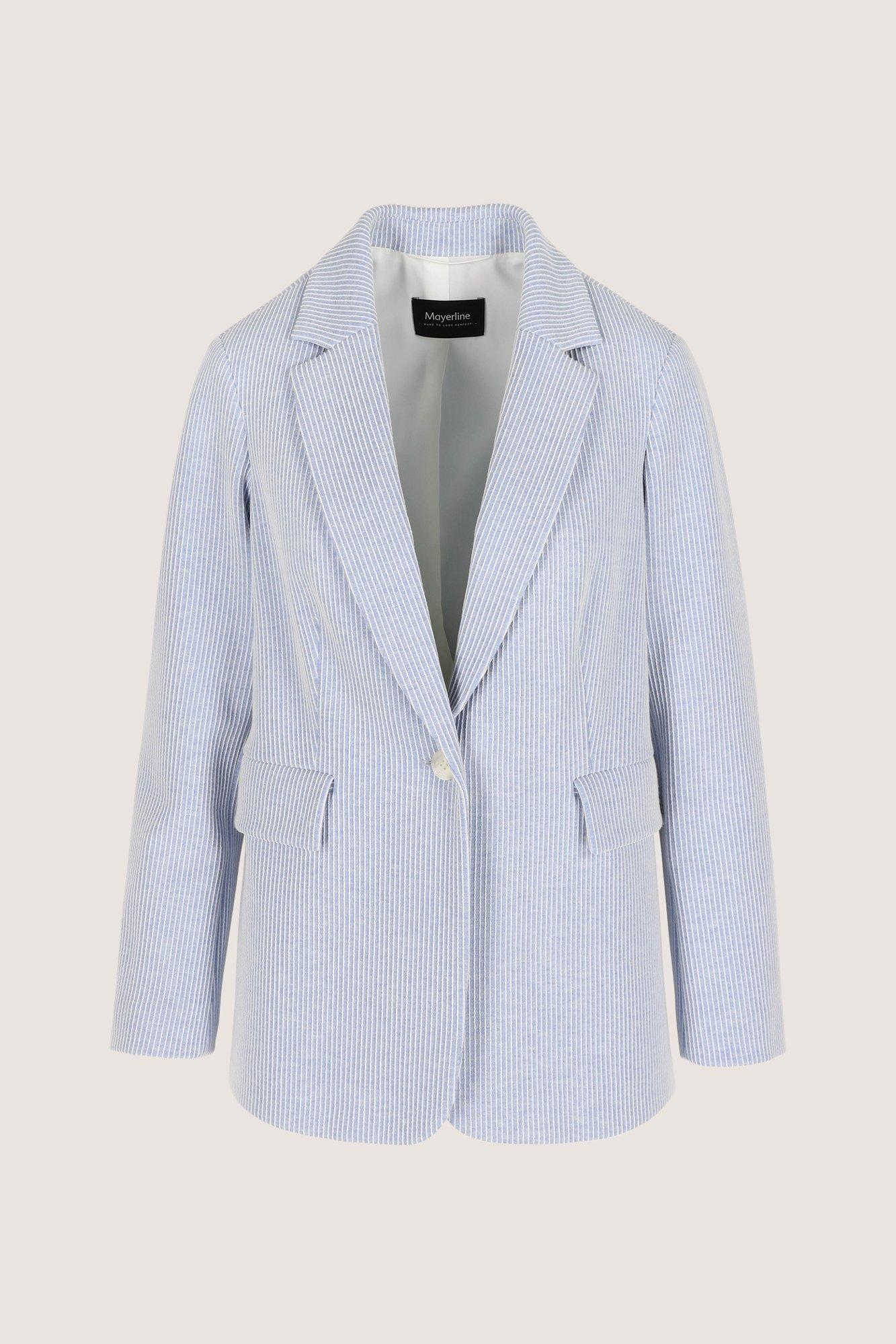 Blazers - Blazer ray&eacute; en denim jersey