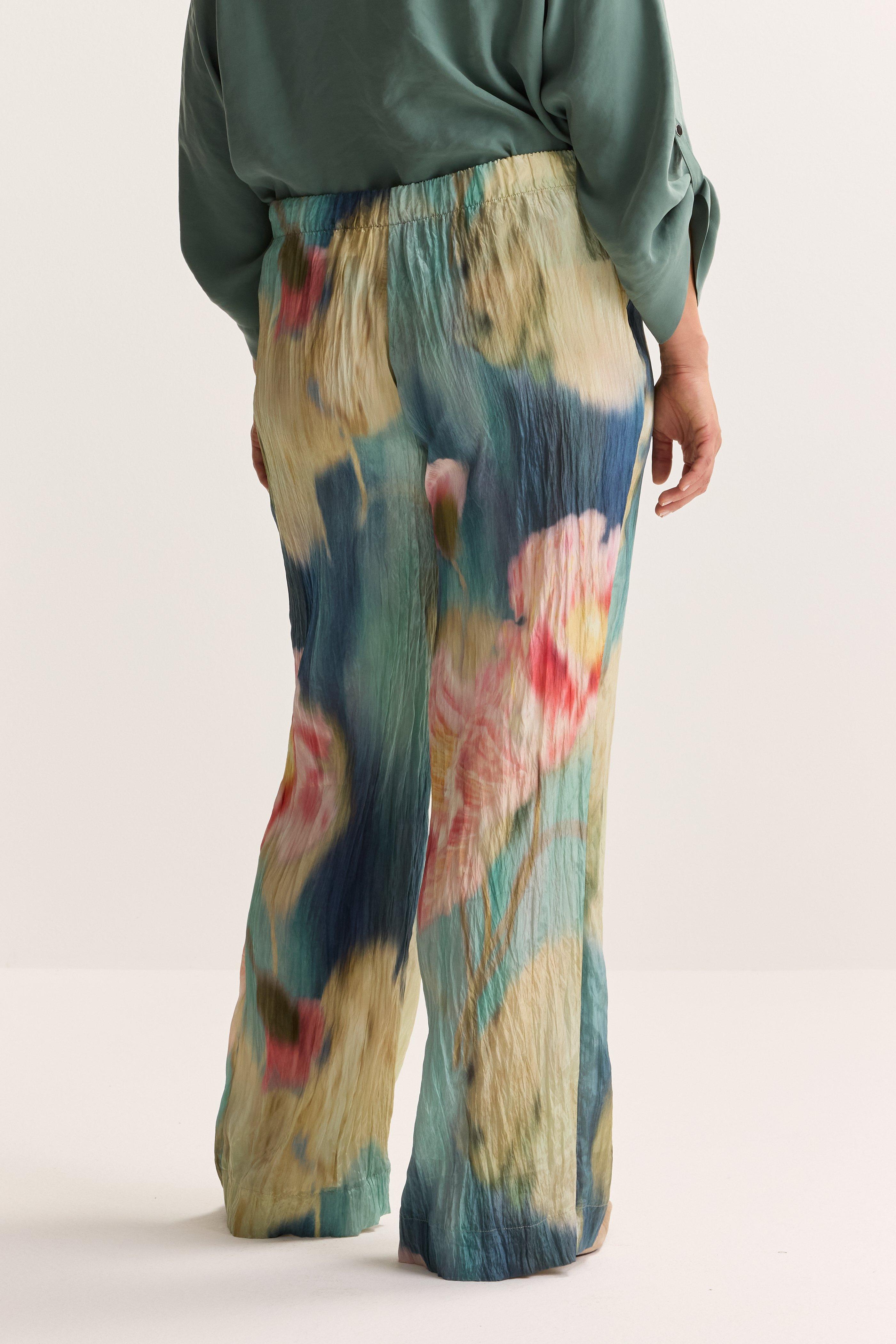 Pantalons - Pantalon imprim&eacute; en satin crinkle