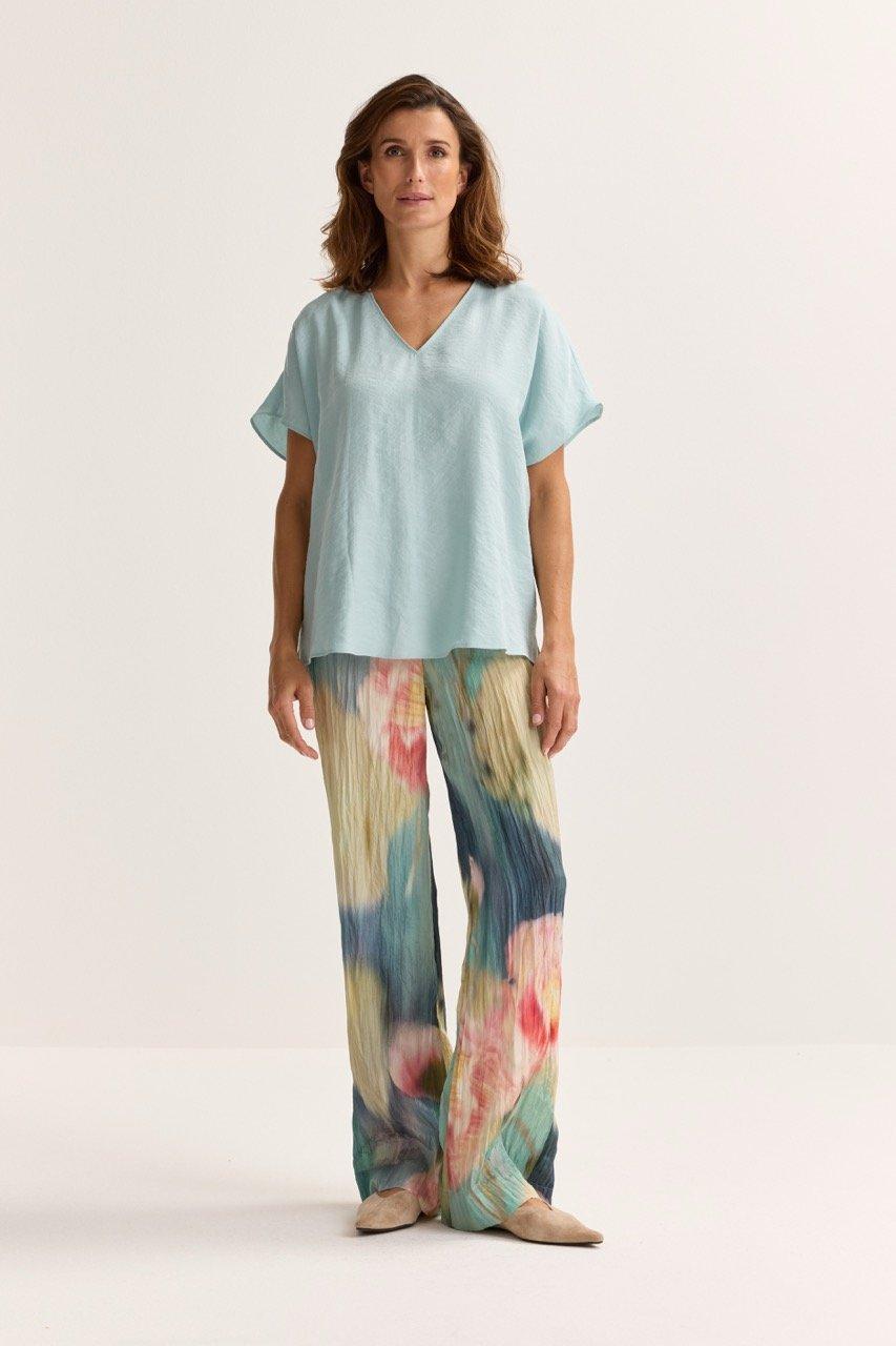 Hemden - T-shirtblouse met V-hals