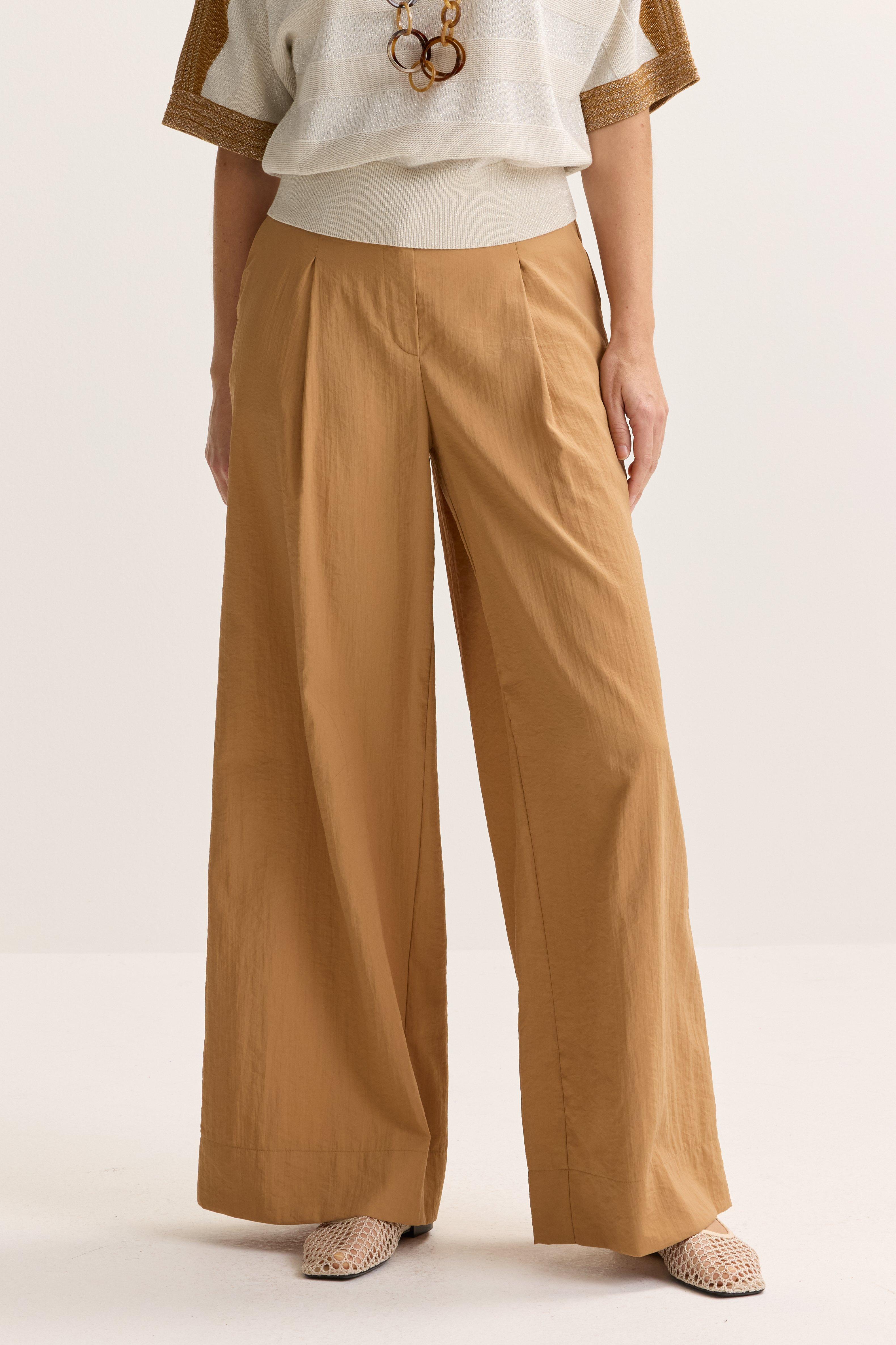 Broeken - Wjde broek met bandplooi