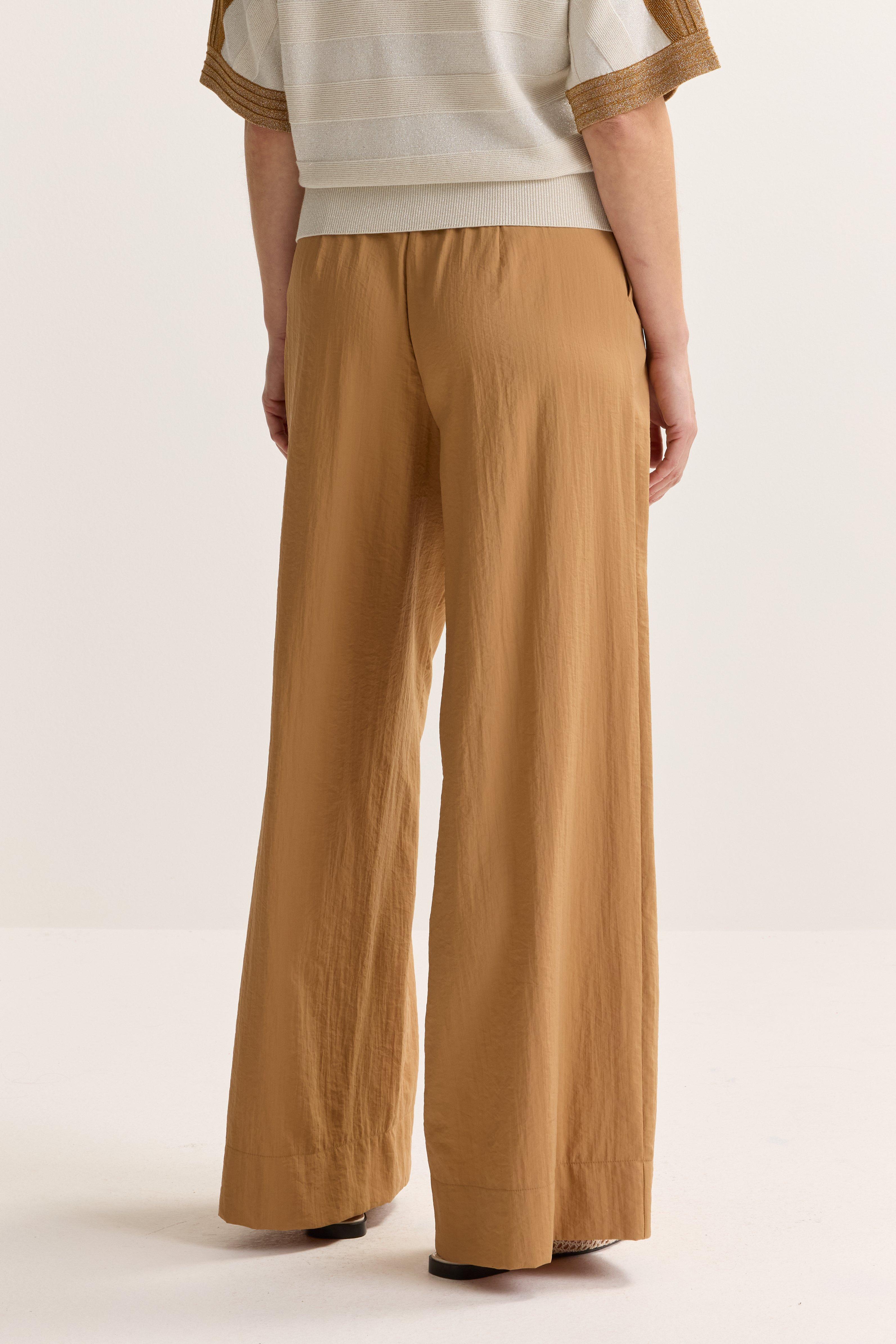 Broeken - Wjde broek met bandplooi