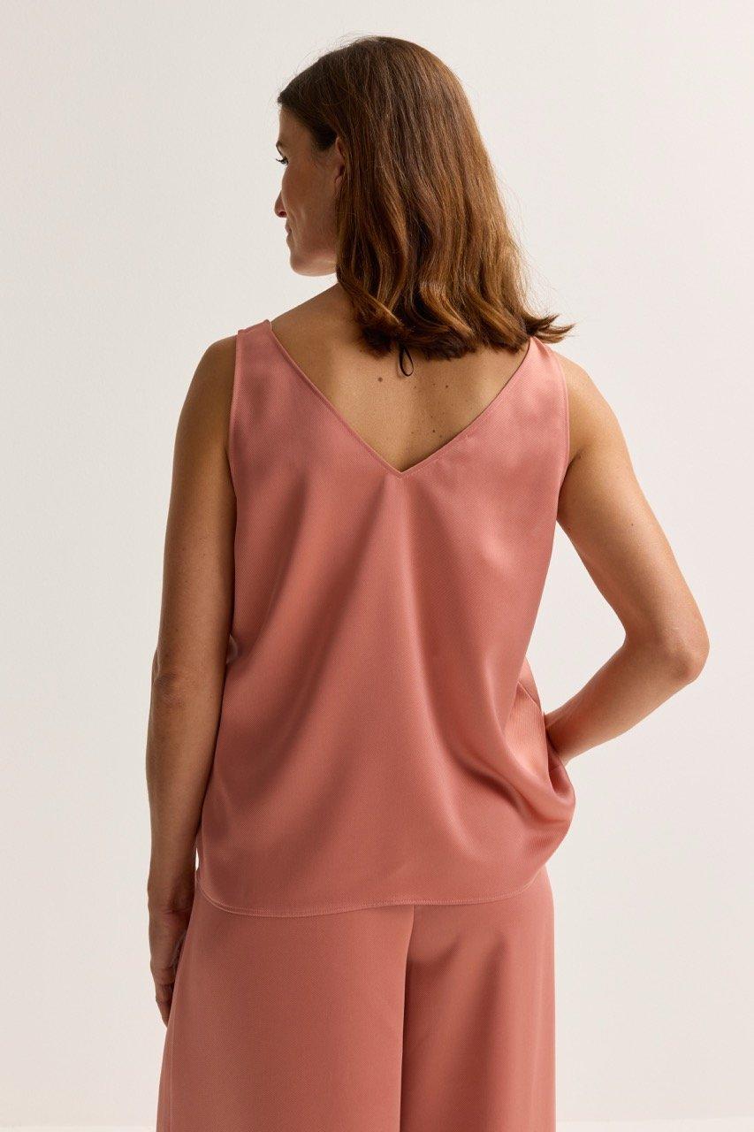 Sweatvest - Top &eacute;vas&eacute; en twill satin&eacute;