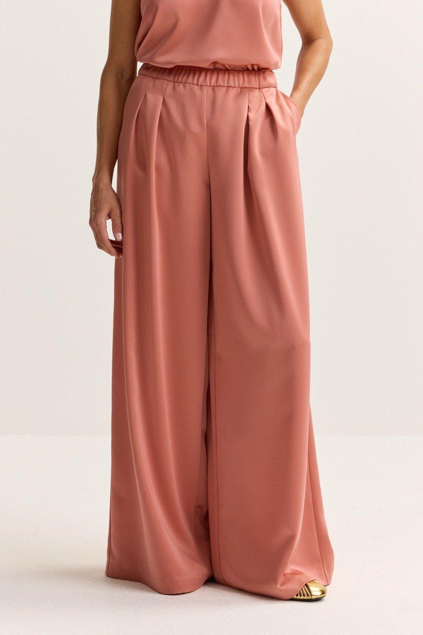 Broeken - Palazzobroek met bandplooien 