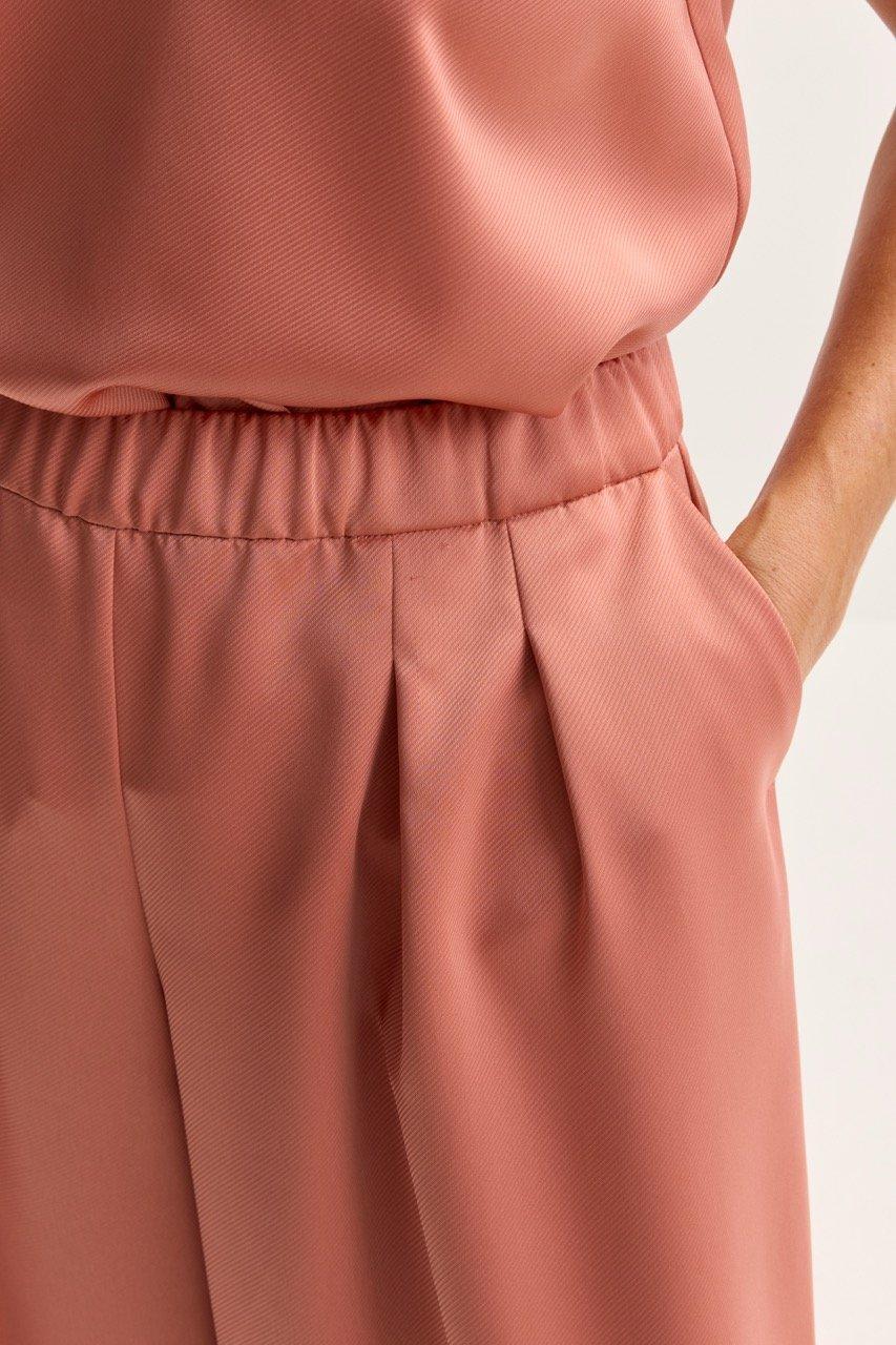 Broeken - Palazzobroek met bandplooien 