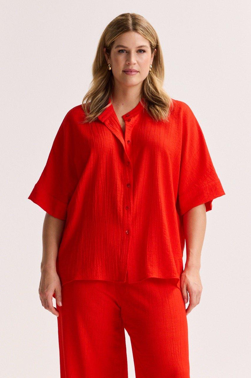 Chemises - Tunique longue en tissu crinkle