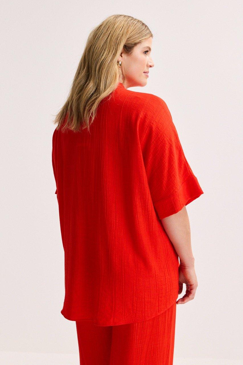 Chemises - Tunique longue en tissu crinkle