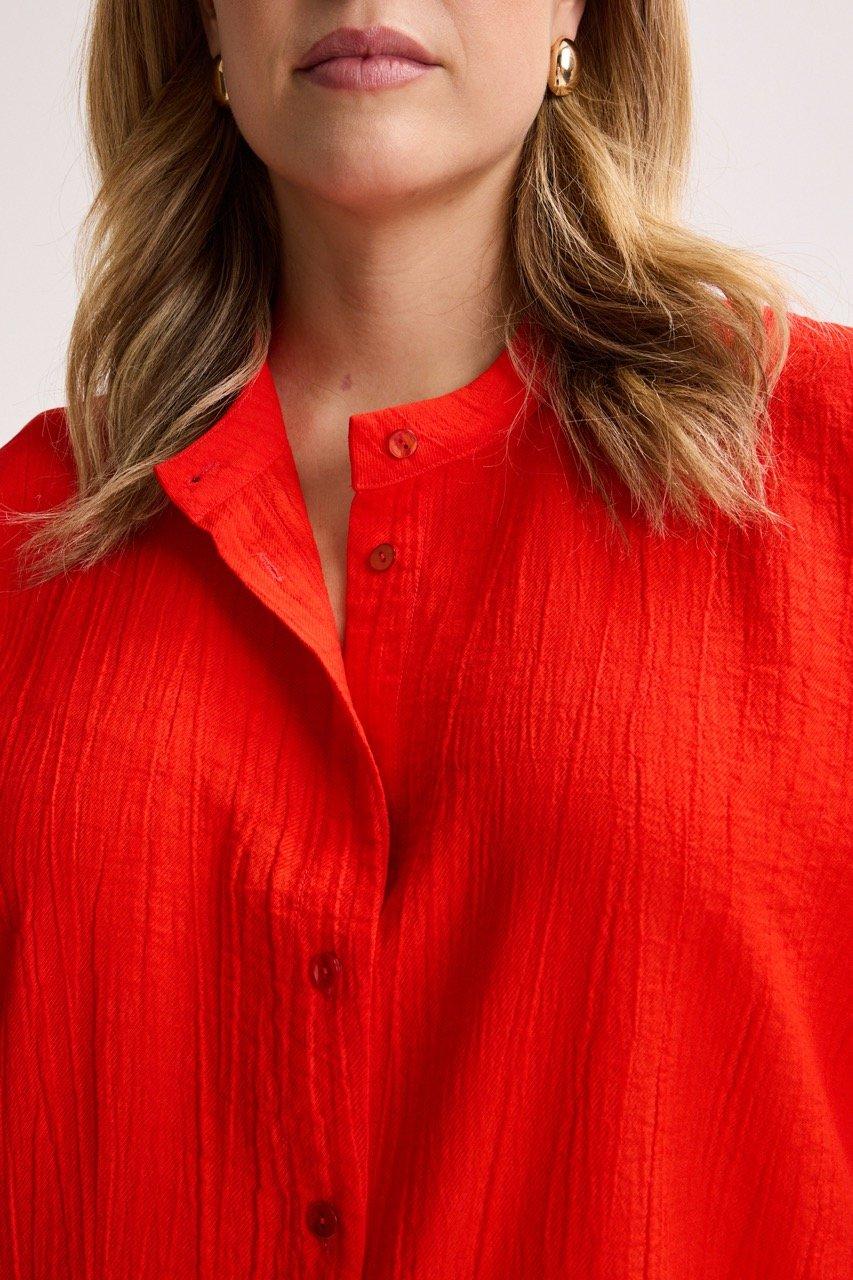 Chemises - Tunique longue en tissu crinkle