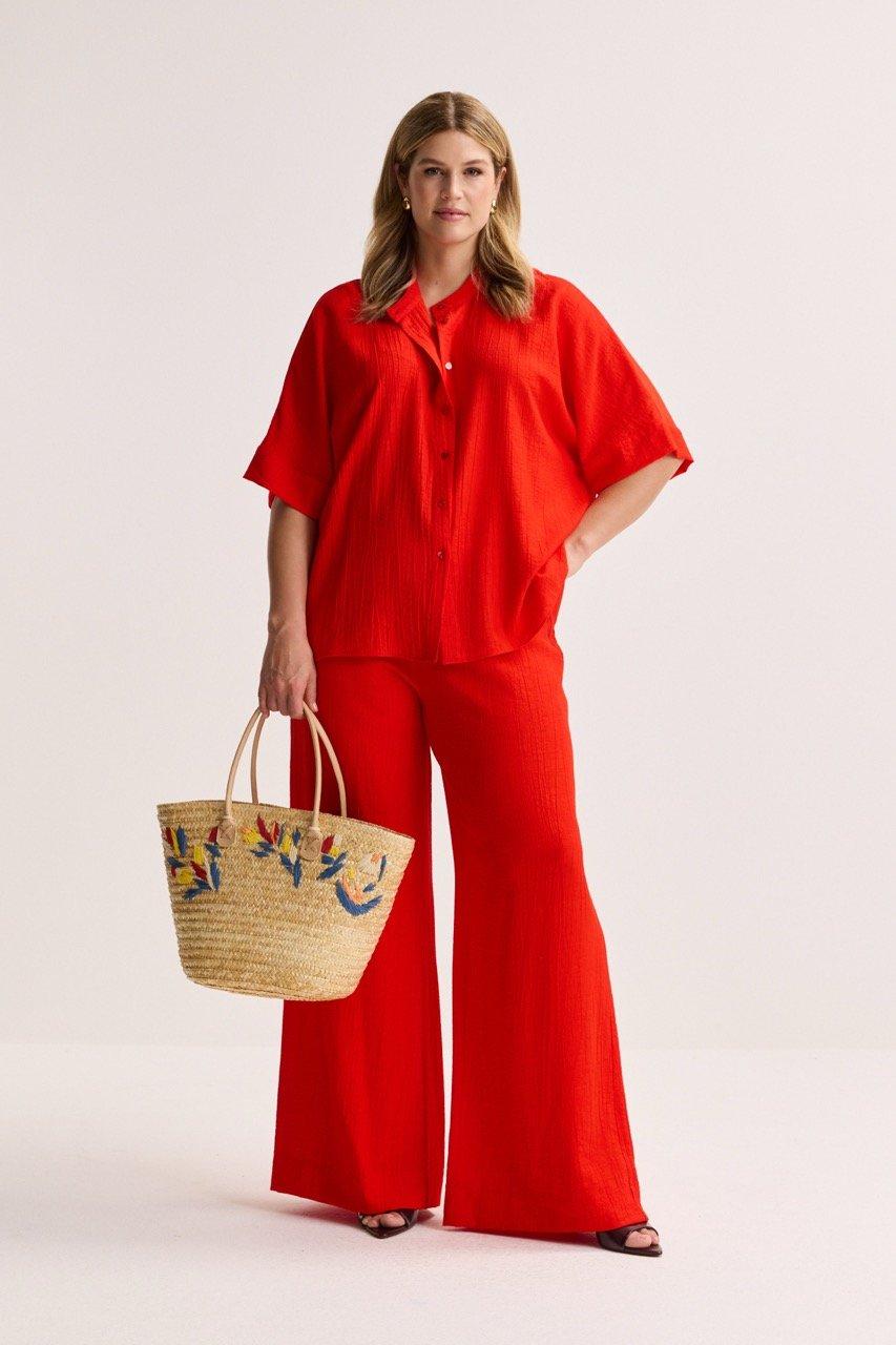 Hemden - Lange tuniek in crinkle stof